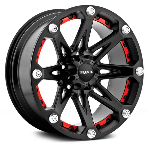 BALLISTIC OFF-ROAD® - 814 JESTER Flat Black with Red Inserts