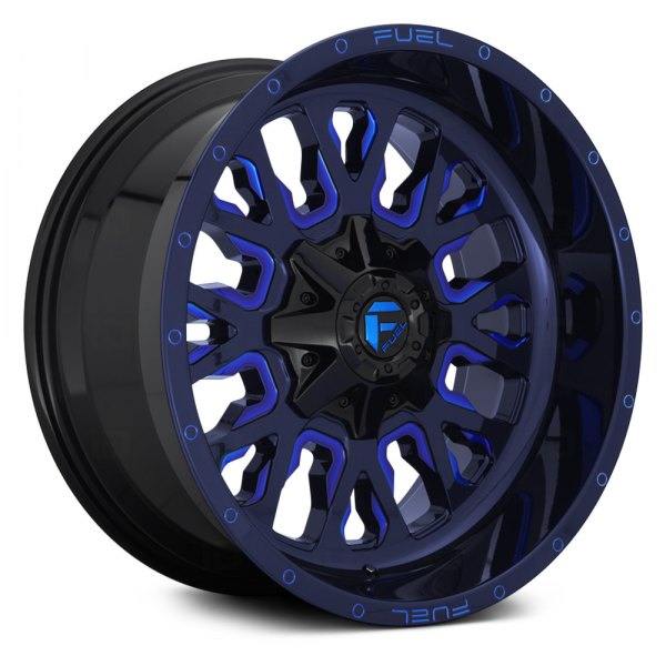 FUEL® - D645 STROKE Gloss Black with Candy Blue Accents
