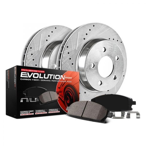 PowerStop® - 1-Click Z23 Evolution Sport Drilled and Slotted Rear Brake Kit without Calipers