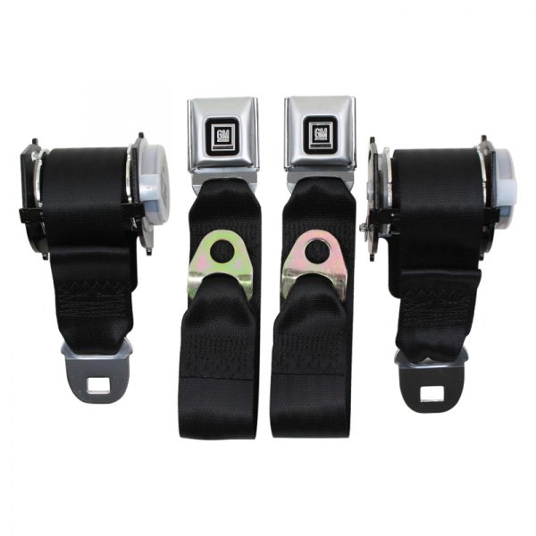 Seatbelt Solutions® - 2 Points Rear Retractable Seat Belts, Black