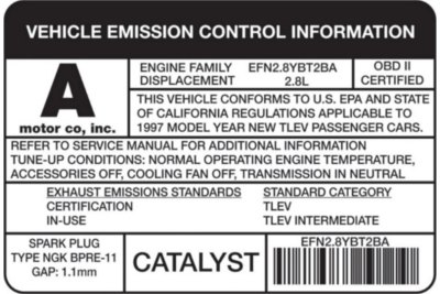 California Emissions System Label