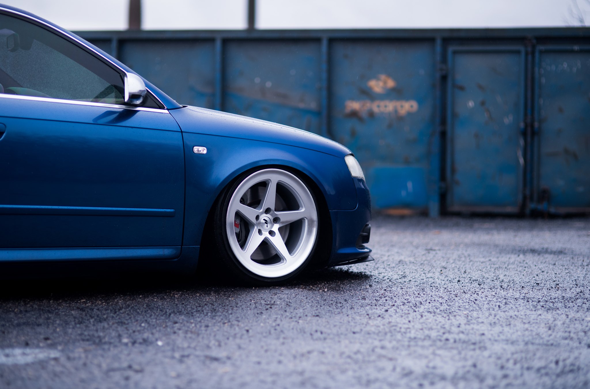 Custom Chrome JR Wheels on Blue Audi A4 - Photo by JR Wheels