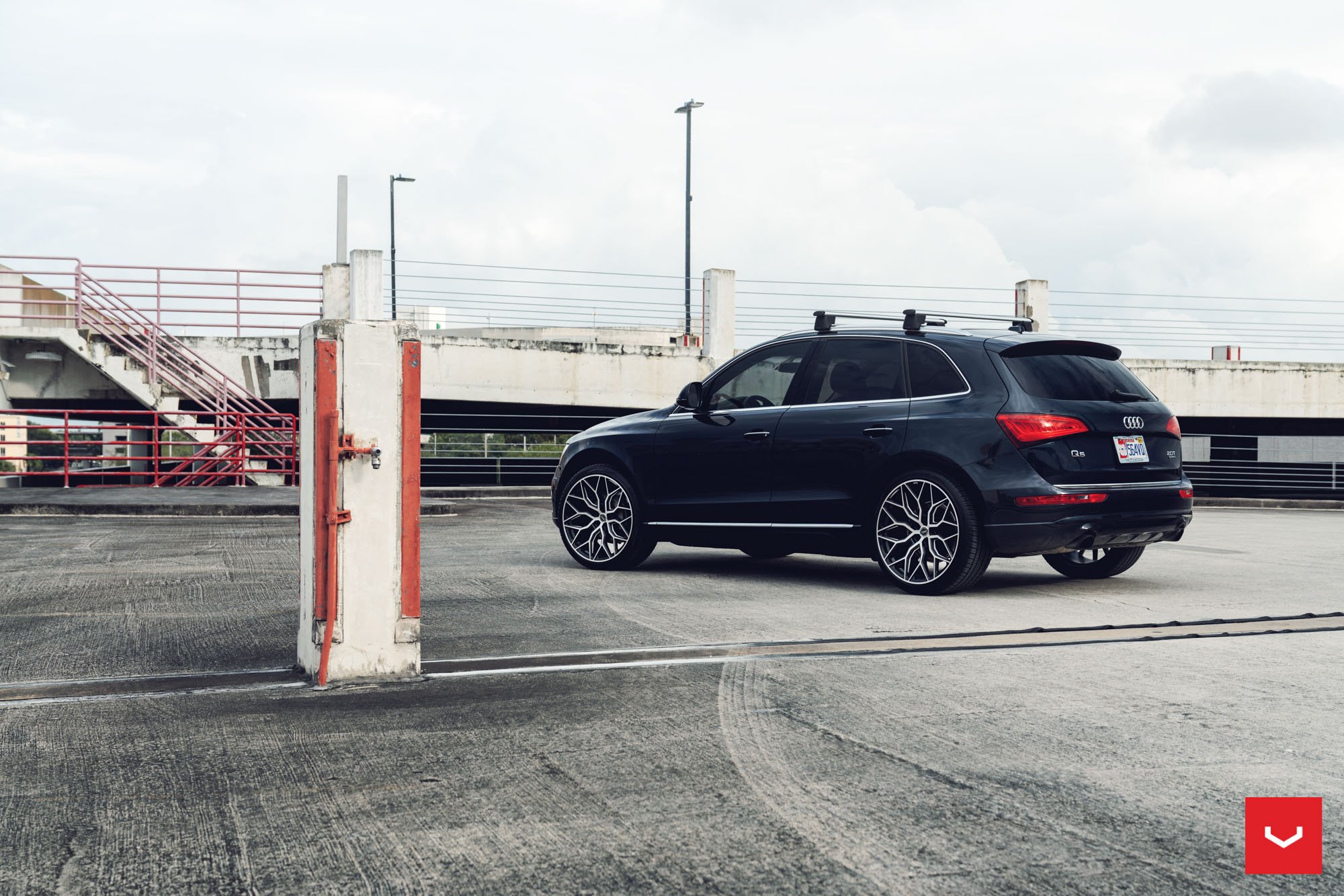 Black Audi Q5 with Aftermarket Rear Diffuser - Photo by Vossen Wheels