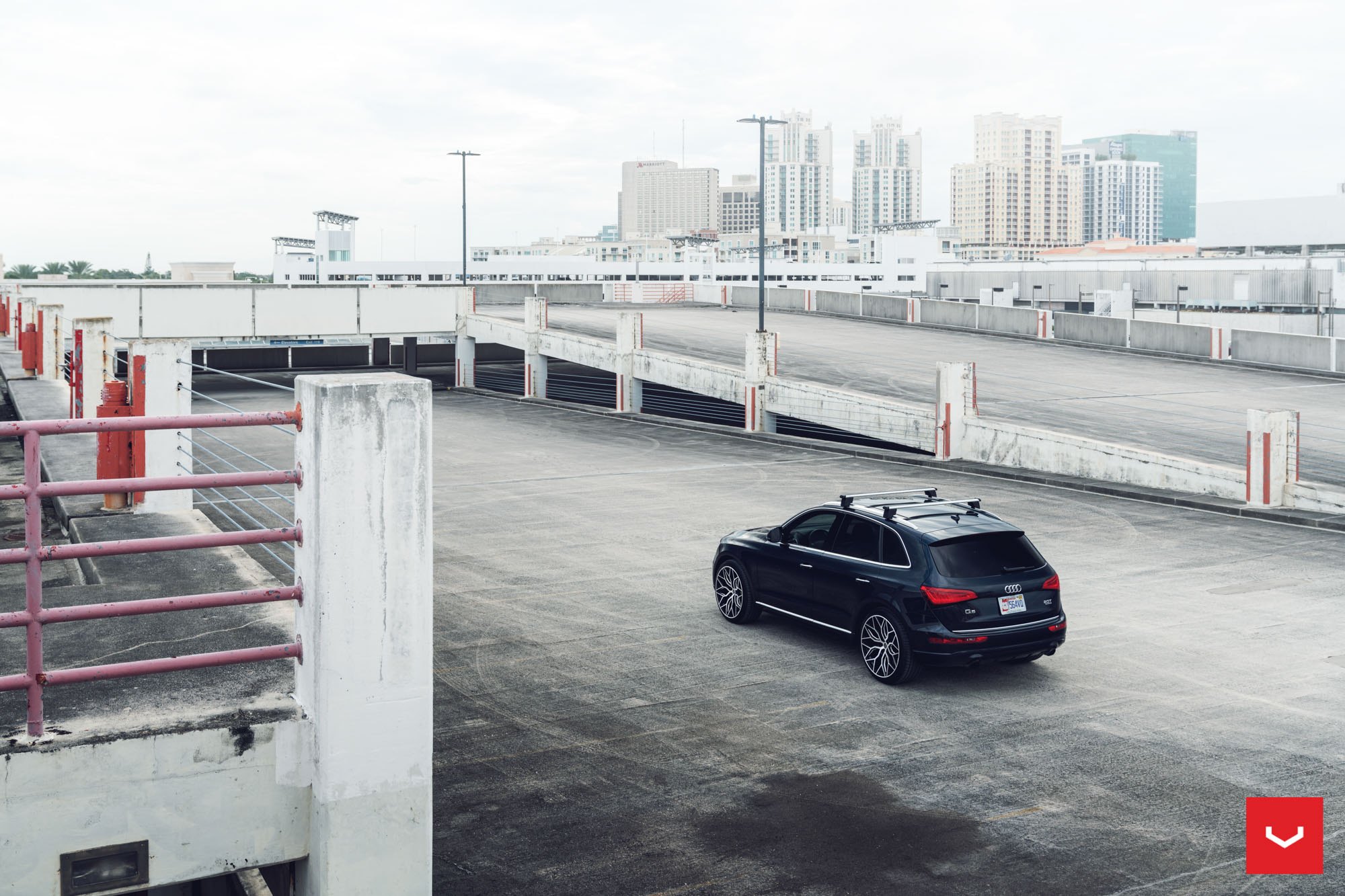 Custom Black Audi Q5 with Base Rack System - Photo by Vossen Wheels