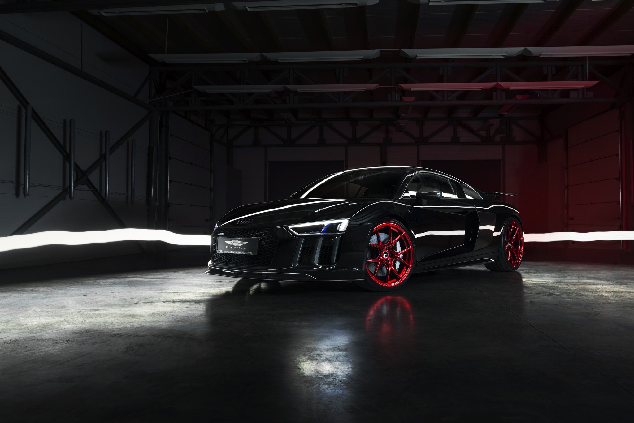 LED-Bar Style Headlights on Black Audi R8 - Photo by Vorsteiner