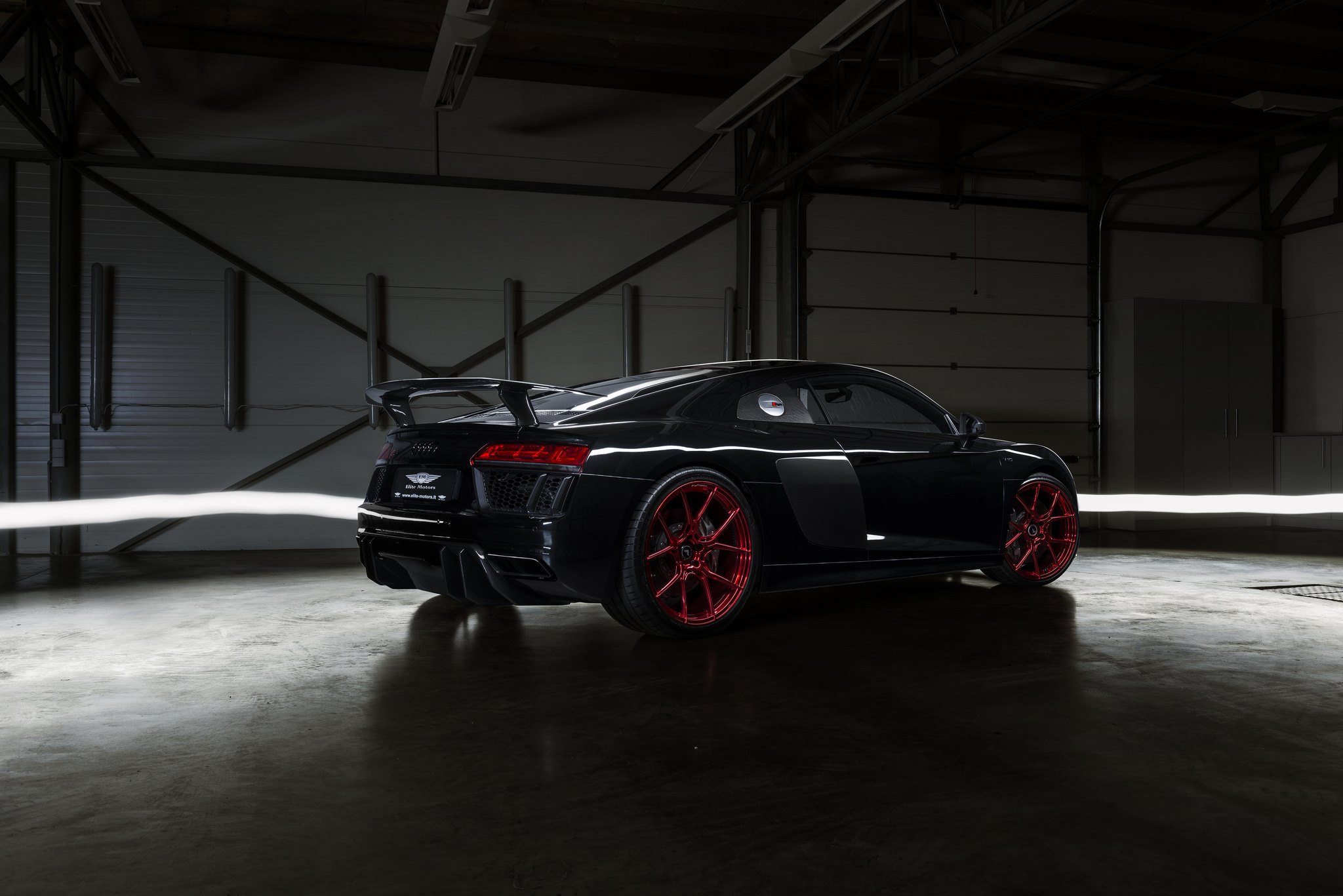 Black Audi R8 with Custom Style Rear Spoiler - Photo by Vorsteiner