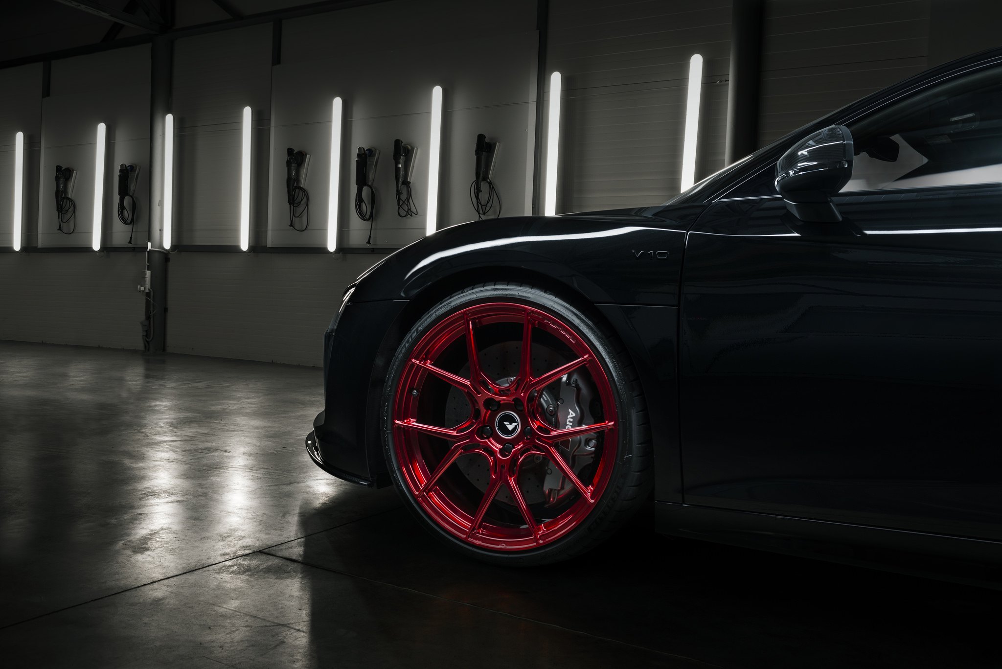 Custom Black Audi R8 on Michelin Tires - Photo by Vorsteiner