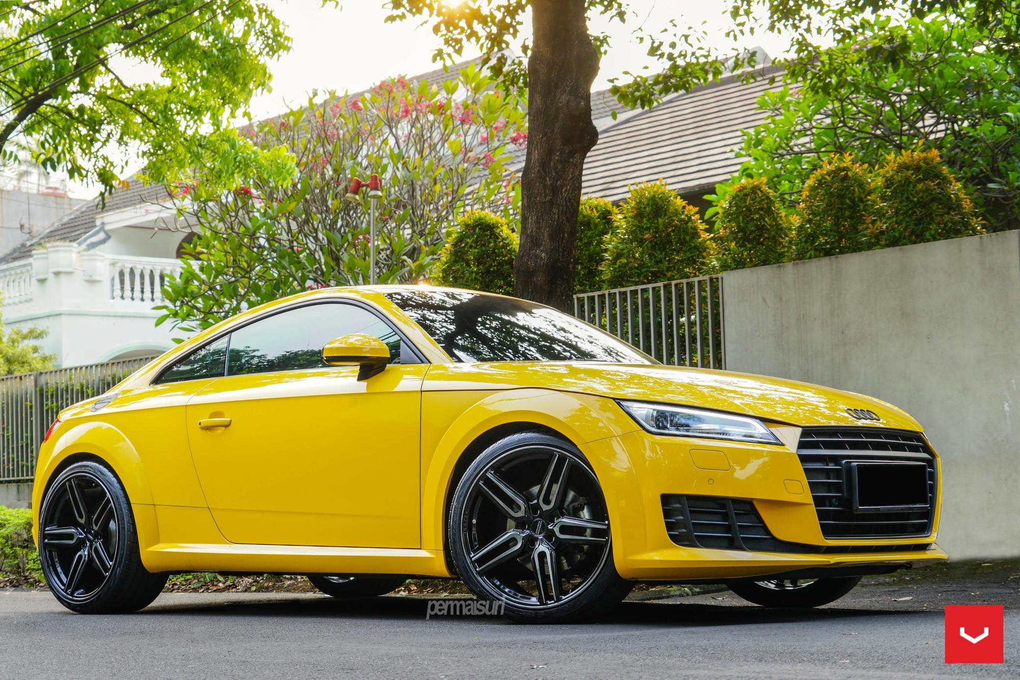 Yellow Audi TT with Aftermarket Front Bumper - Photo by Vossen Wheels