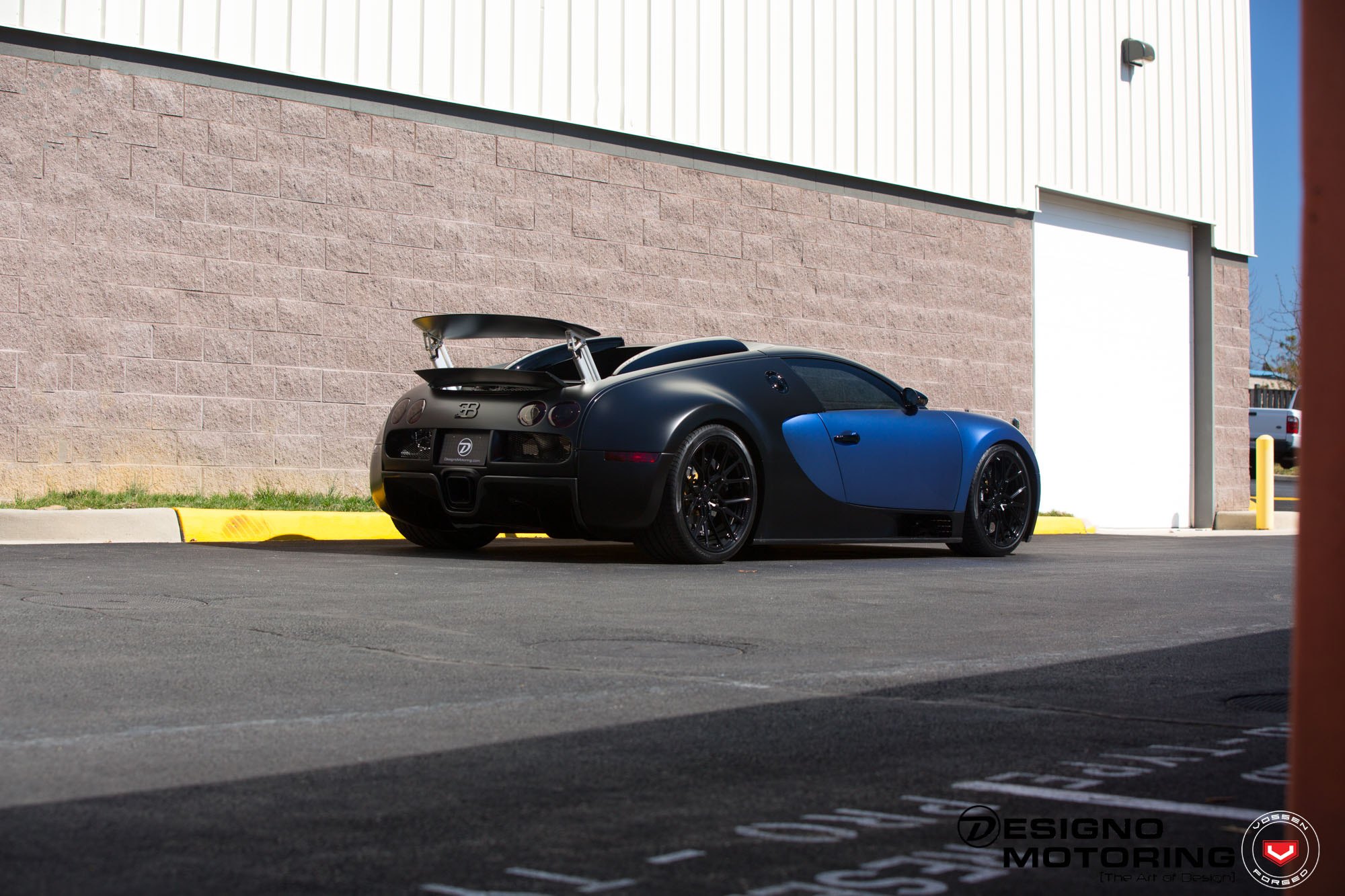 Custom Taillights on Dark Blue Bugatti Veyron - Photo by Vossen