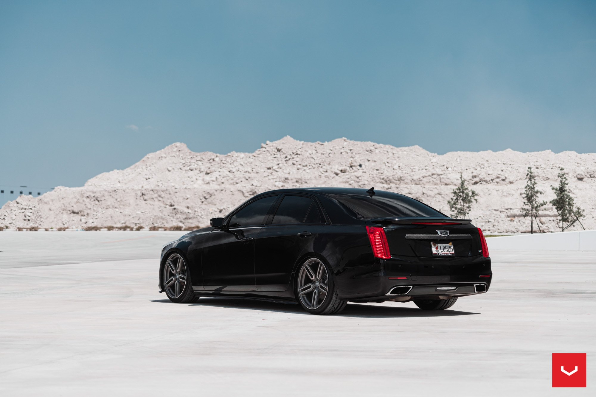 Black Cadillac CTS with Custom Style Rear Spoiler - Photo by Vossen