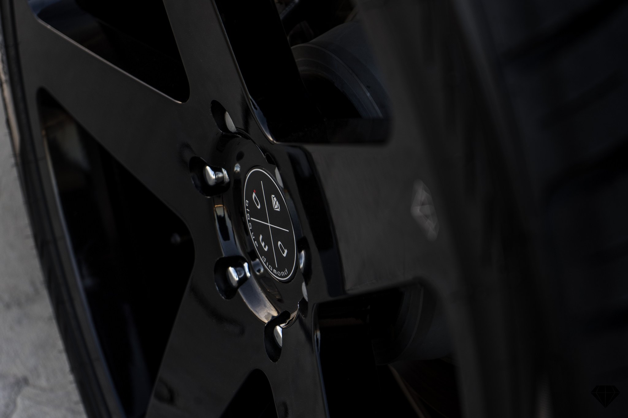 Black Cadillac Escalade with 5 Spoke Blaque Diamond Rims - Photo by Blaque Diamond Wheels