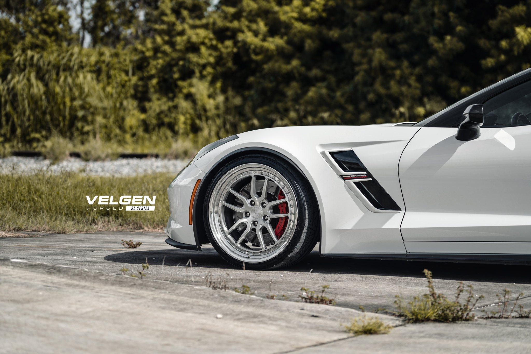 White Chevy Corvette Grand Sport on Velgen Wheels - Photo by Velgen Wheels