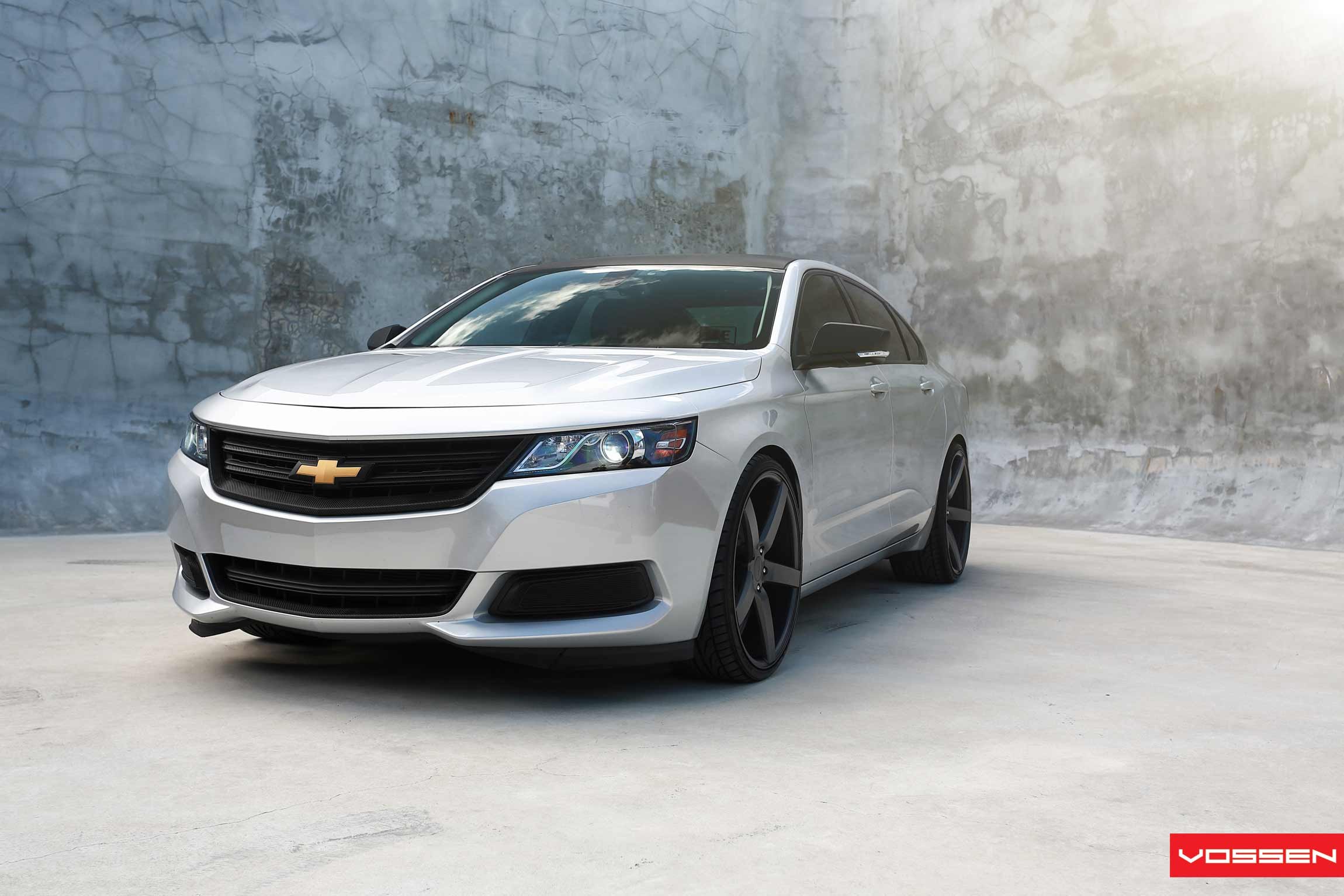 Silver Chevy Impala with Carbon Fiber Grille - Photo by Vossen