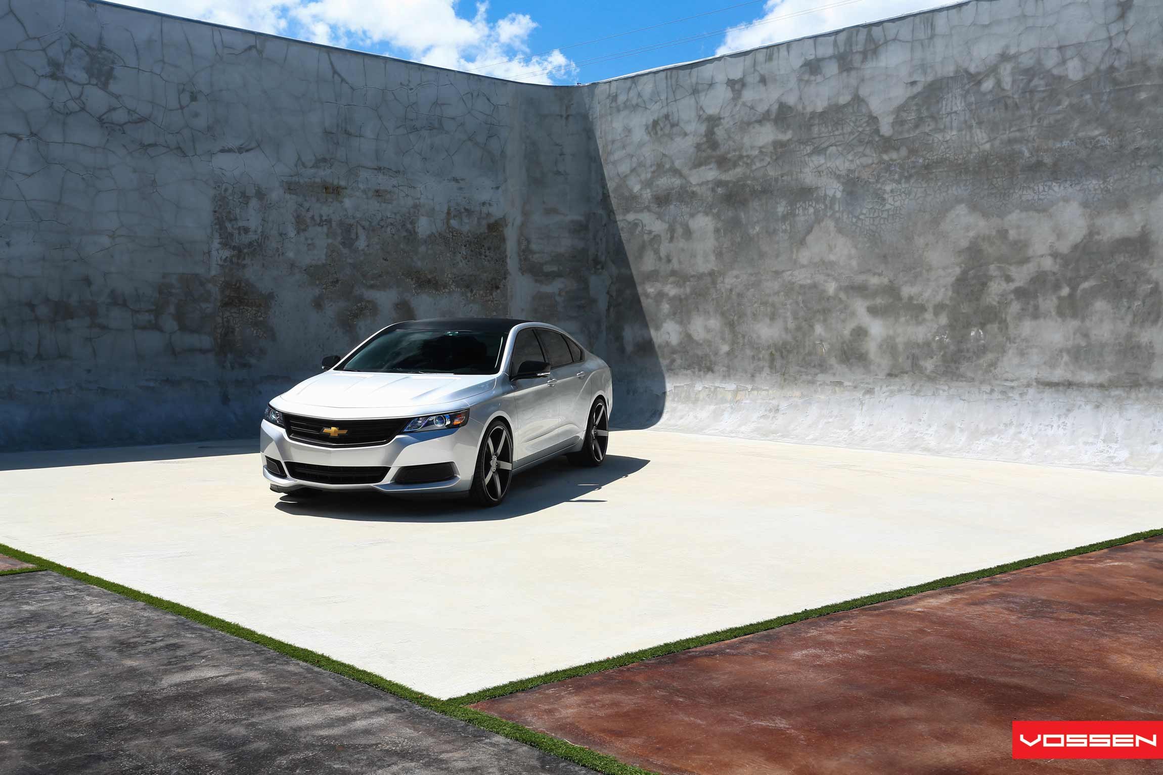 Silver Chevy Impala with Custom Chrome Vossen Wheels - Photo by Vossen