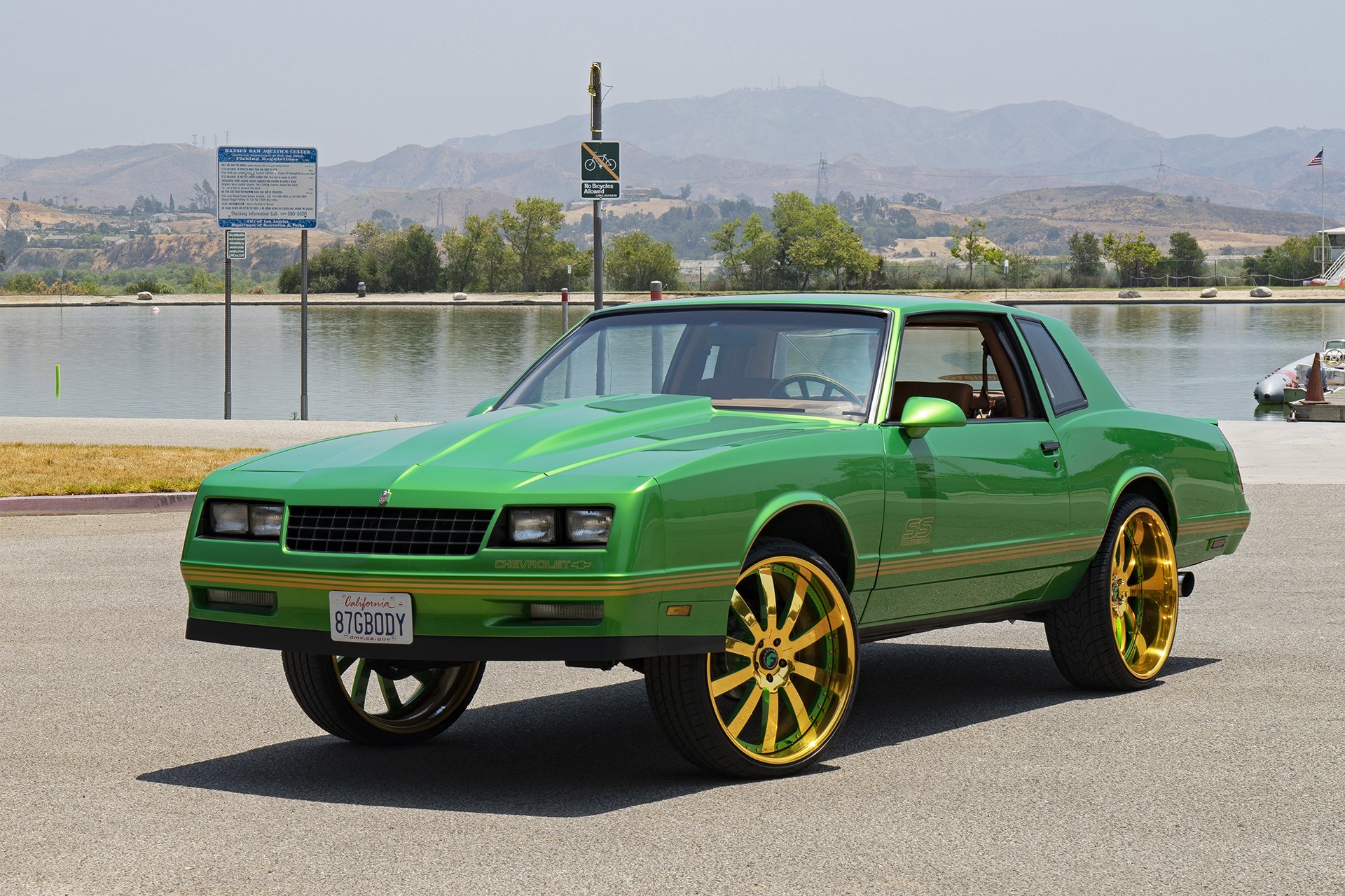 Custom Vented Hood on Green Chevy Monte Carlo - Photo by Forgiato