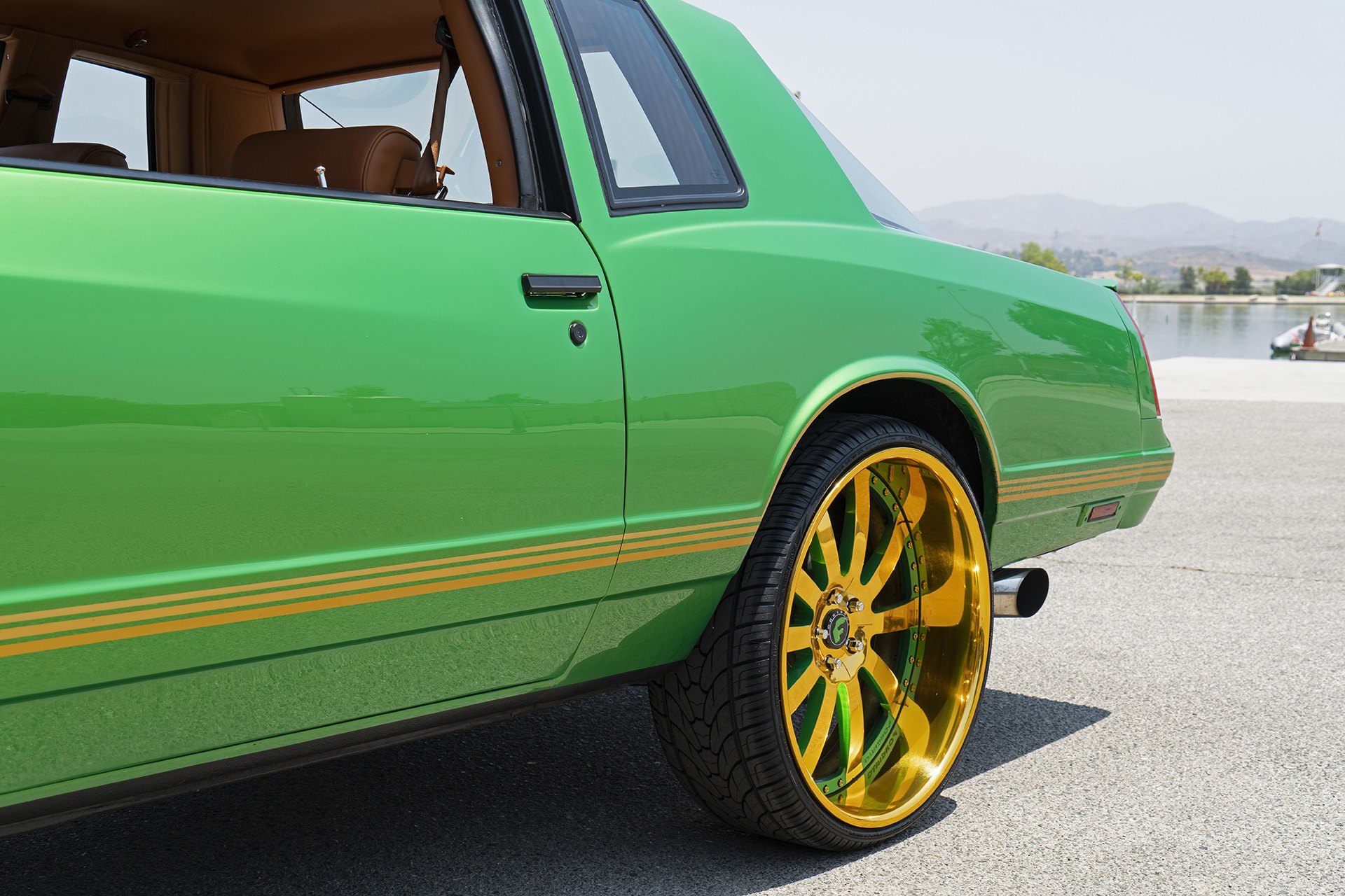 Custom Gold Forgiato Rims on Green Chevy Monte Carlo - Photo by Forgiato