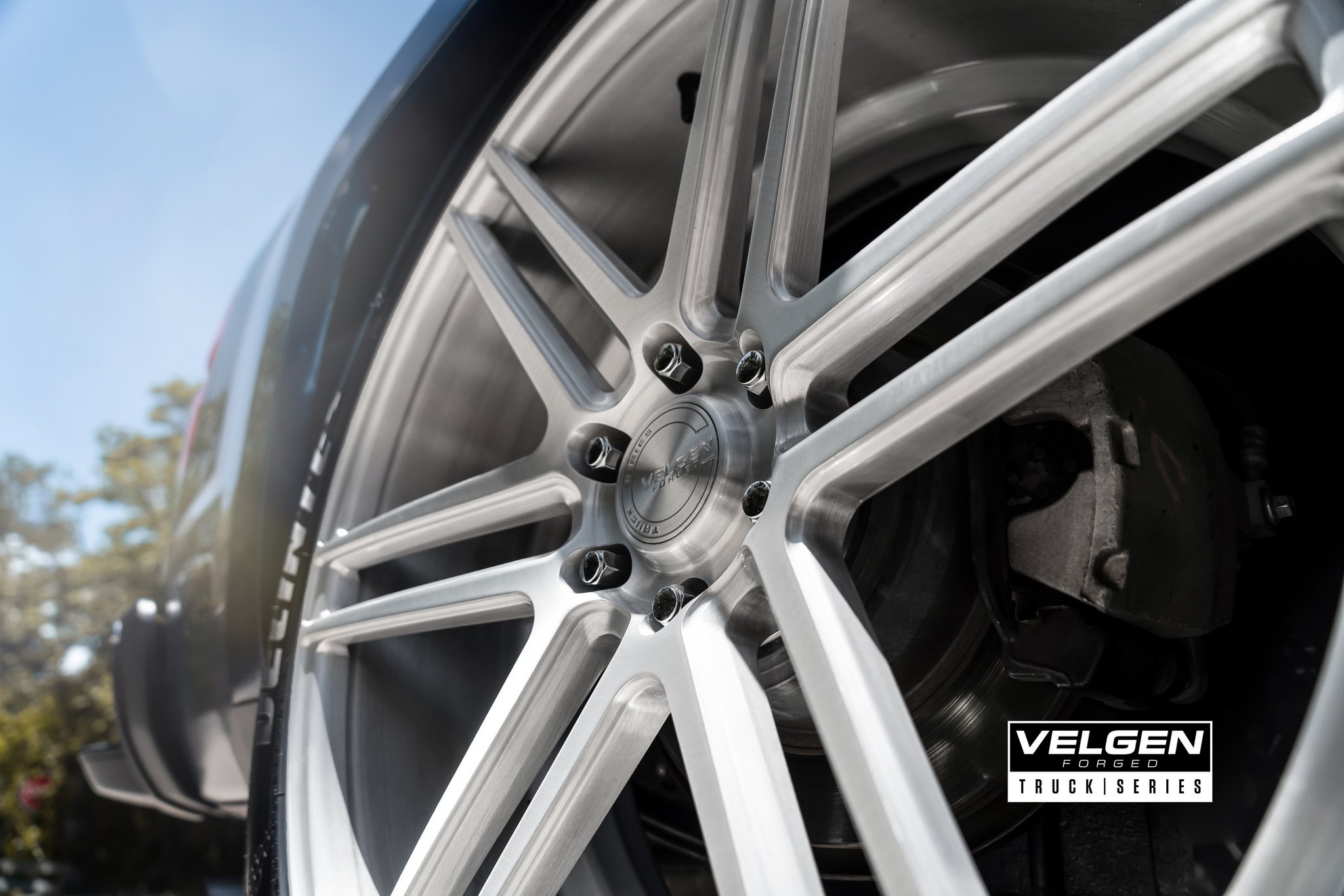 Blue Chevy Silverado with Custom Chrome Velgen Wheels - Photo by Velgen