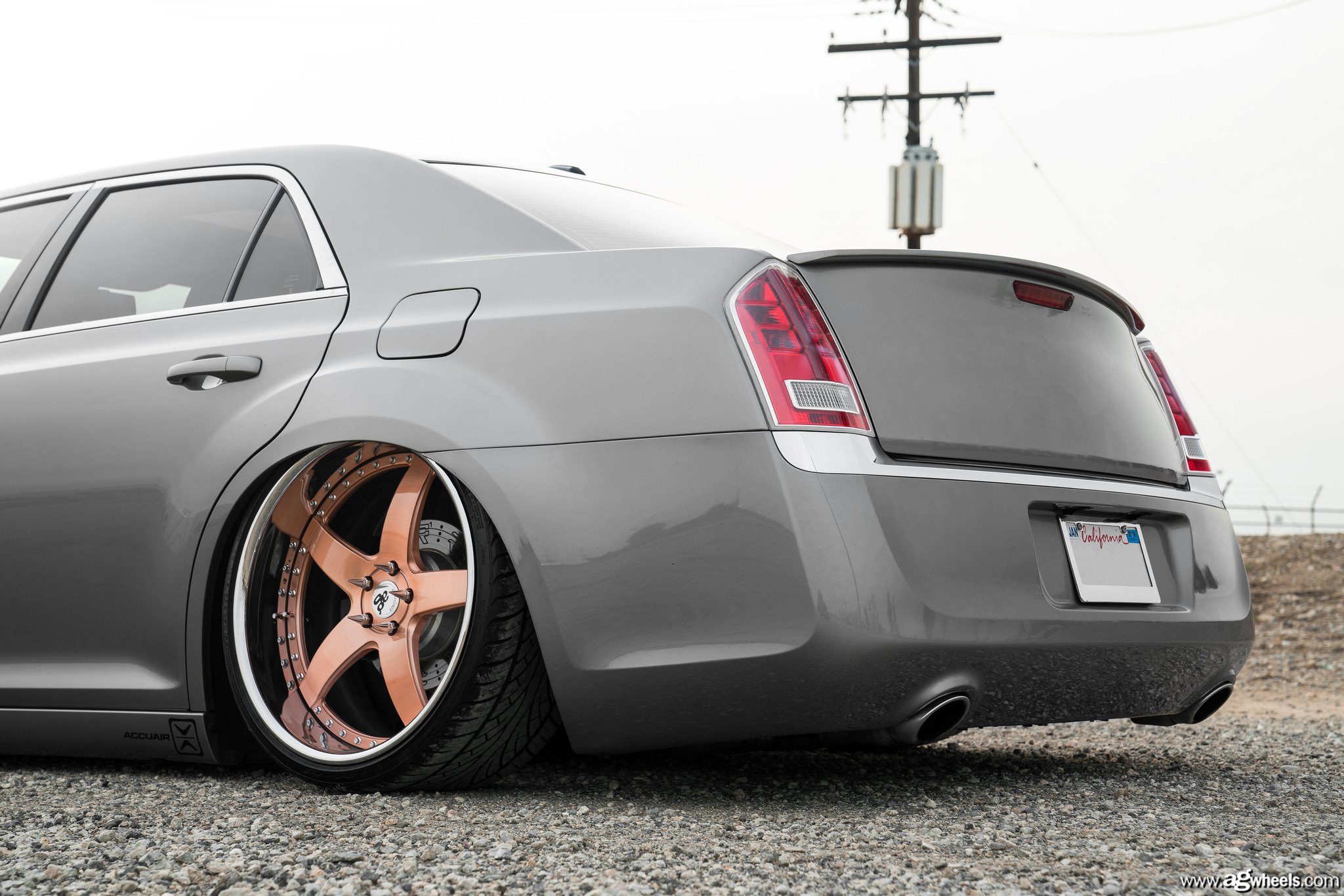Red LED Taillights on Gray Chrysler 300 - Photo by Avant Garde Wheels