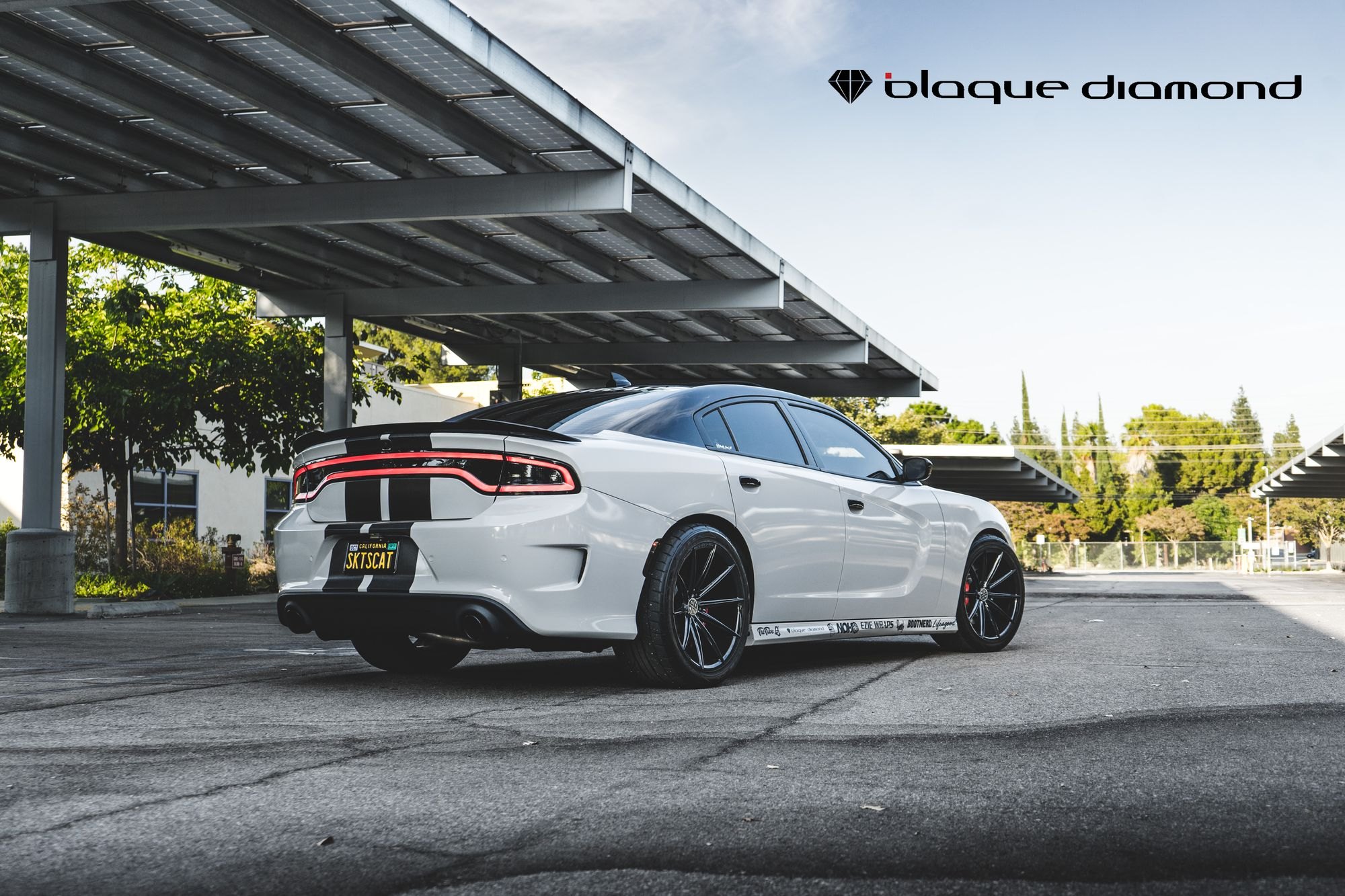 Aftermarket Rear Bumper on White Dodge Charger - Photo by Blaque Diamond