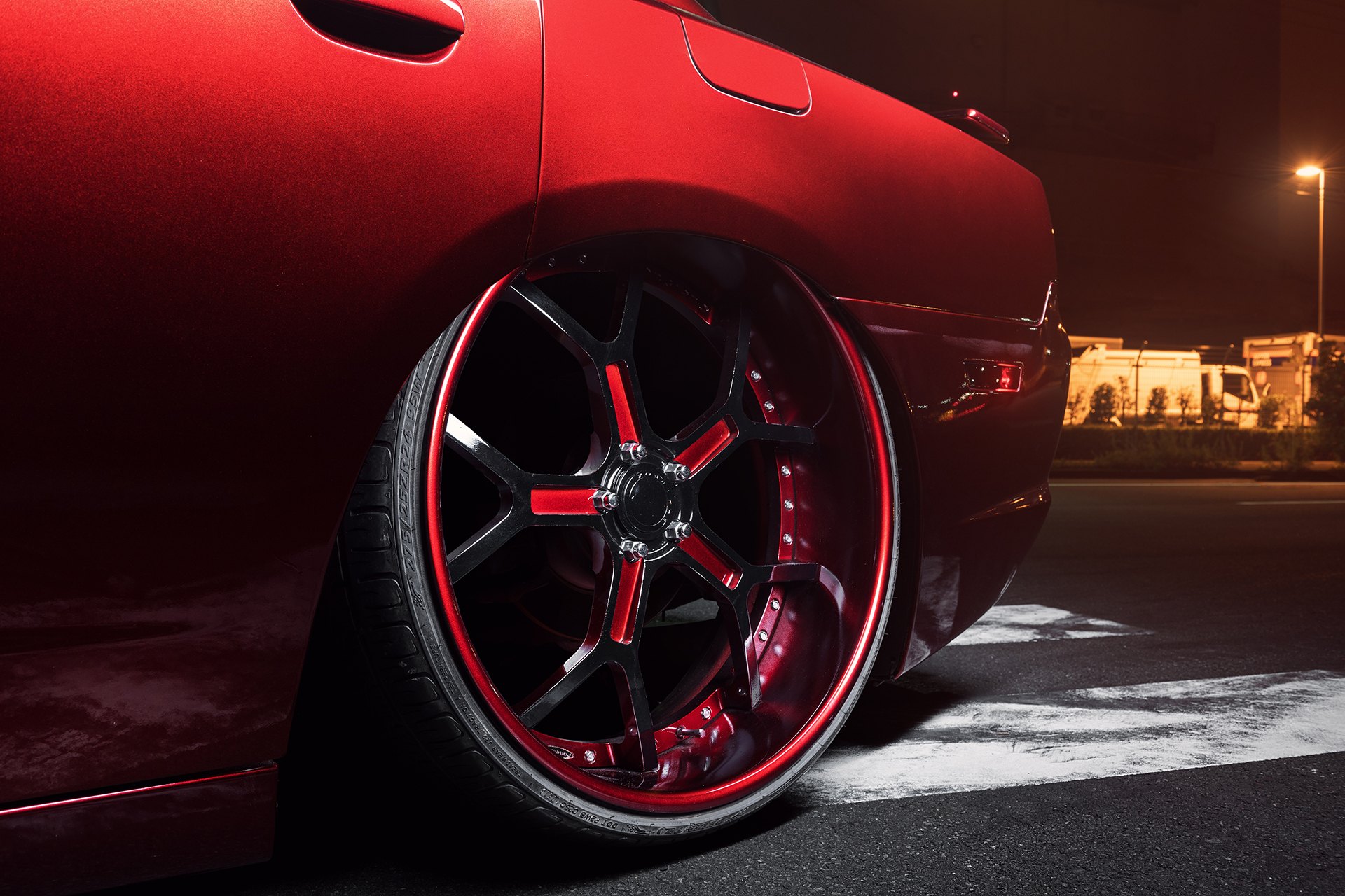 Red Dodge Charger with Custom Forgiato Wheels - Photo by Forgiato