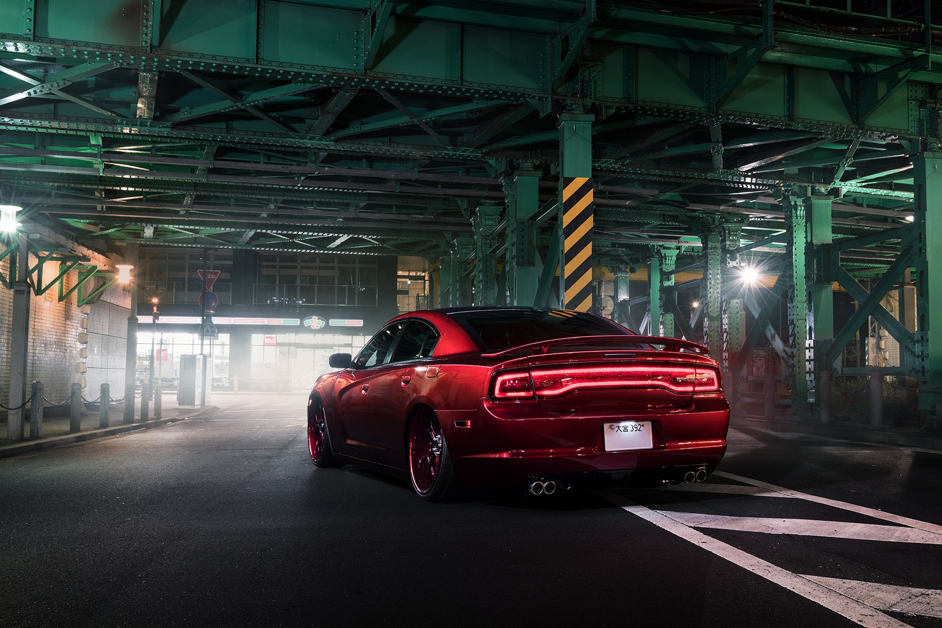 Aftermarket Rear Spoiler on Red Dodge Charger - Photo by Forgiato