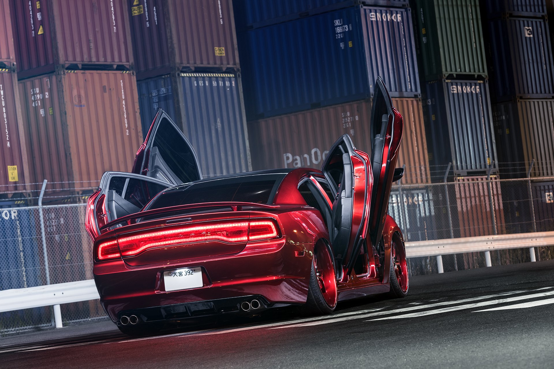 Red Dodge Charger with Custom Rear Diffuser - Photo by Forgiato