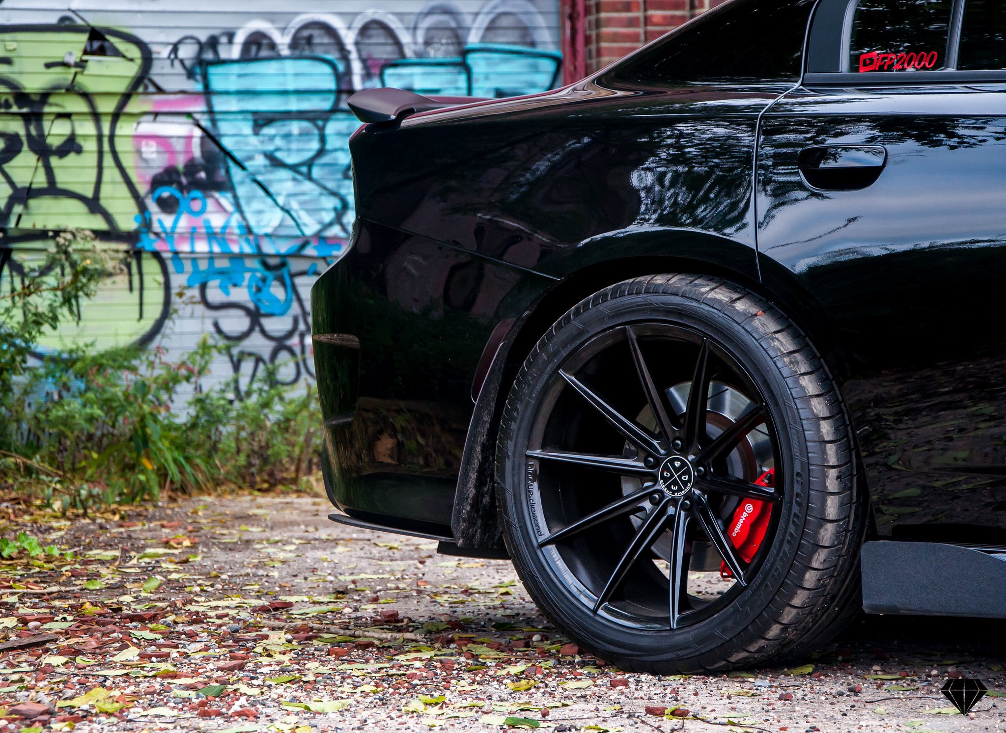 Black Dodge Charger with Custom Blaque Diamond Wheels - Photo by Blaque Diamond Wheels