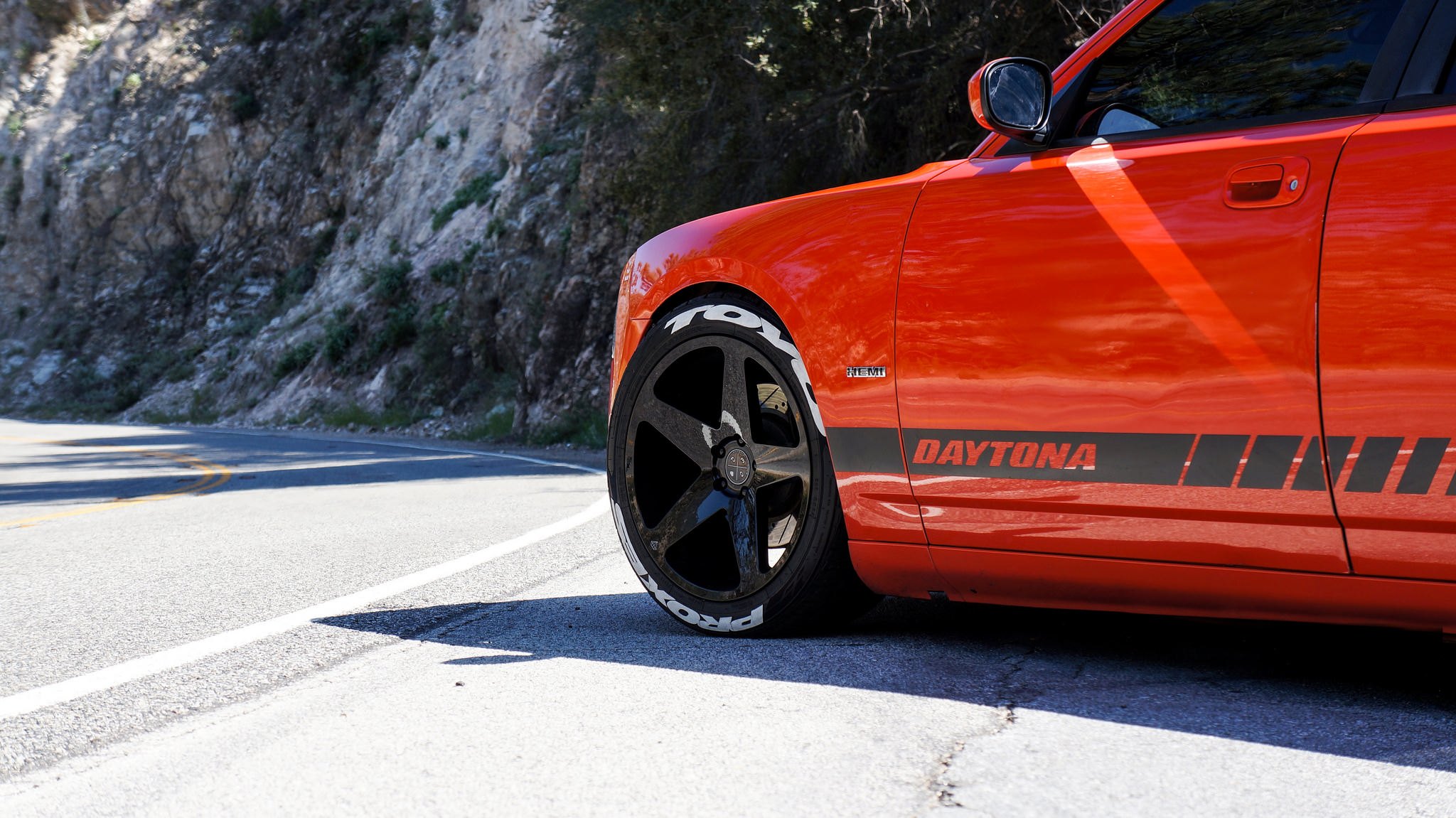 Orange Dodge Charger RT with Blaque Diamond Wheels - Photo by Blaque Diamond Wheels
