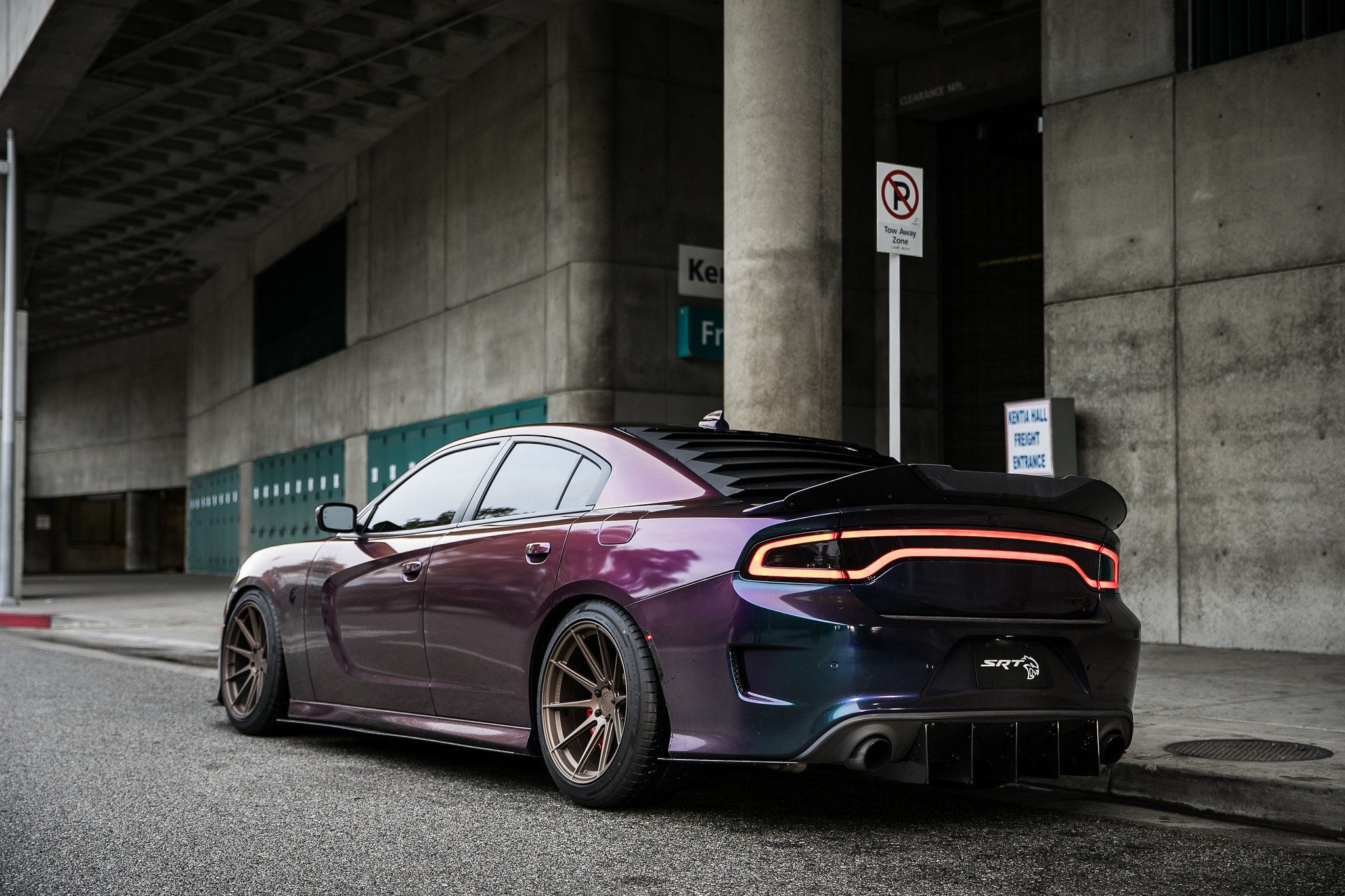 Chameleon Dodge Charger with Custom Style Rear Spoiler - Photo by Vertini Wheels
