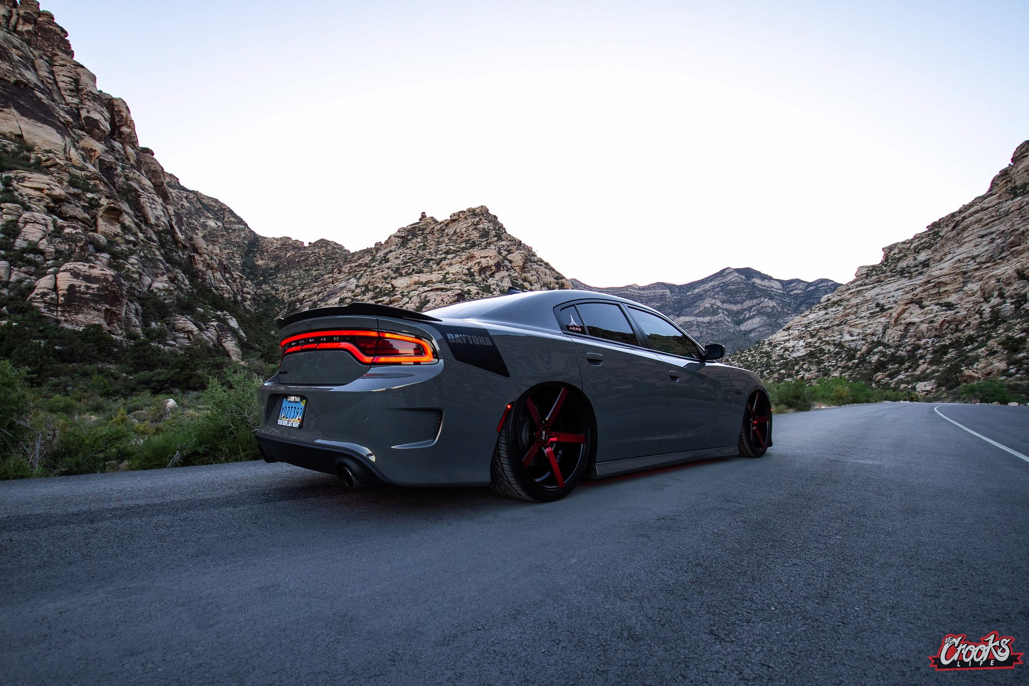 Red LED Taillights on Gray Dodge Charger Daytona - Photo by Jimmy Crook