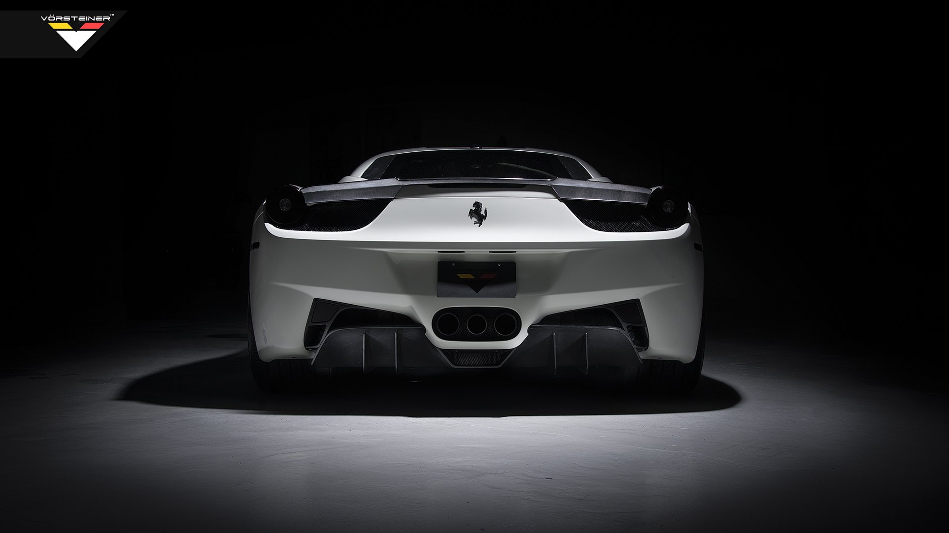 Custom White Ferrari 458 Carbon Fiber Rear Diffuser - Photo by Vorstiner