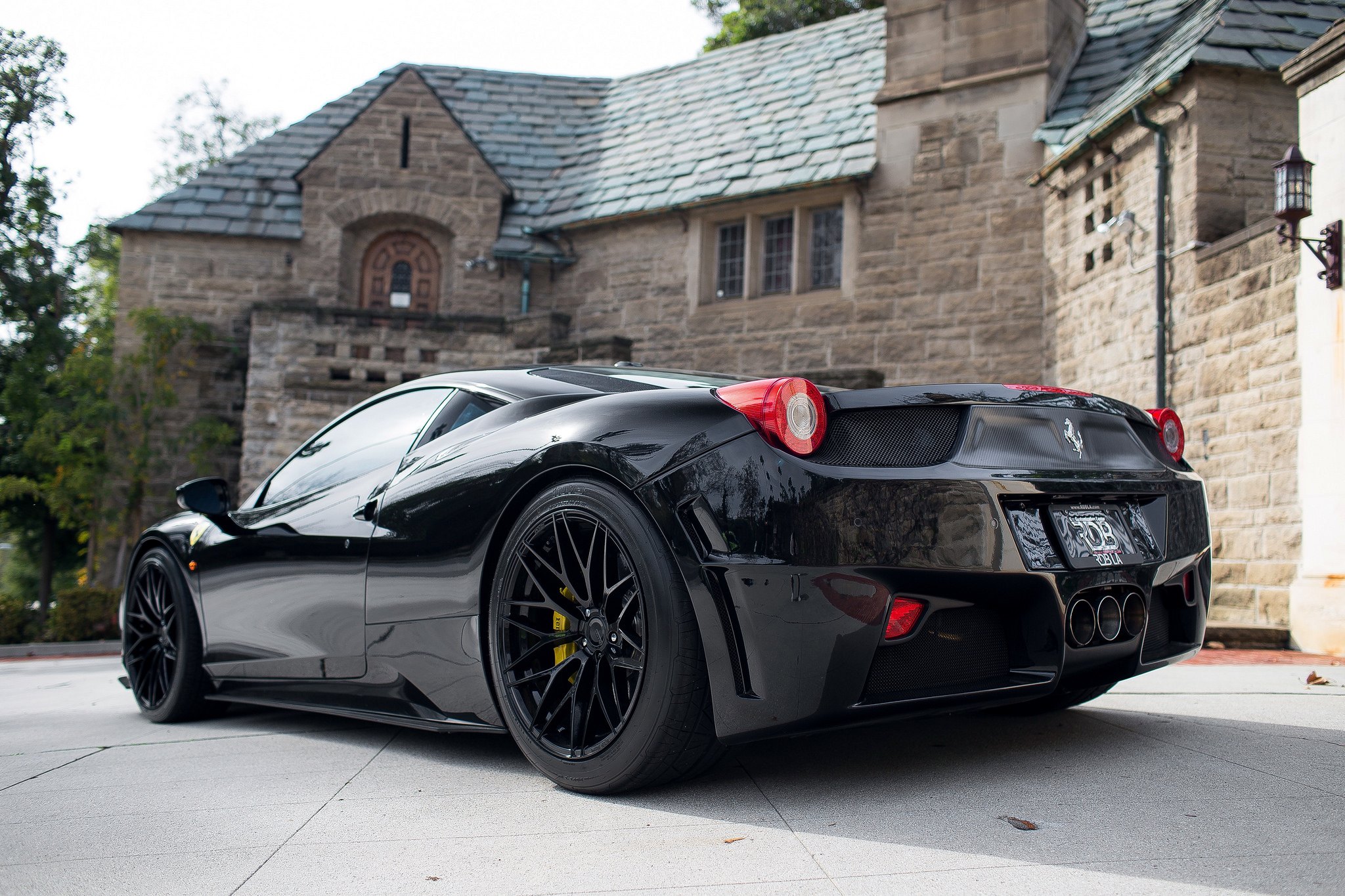 Black Ferrari 458 with Aftermarket Rear Diffuser - Photo by Zito Wheels