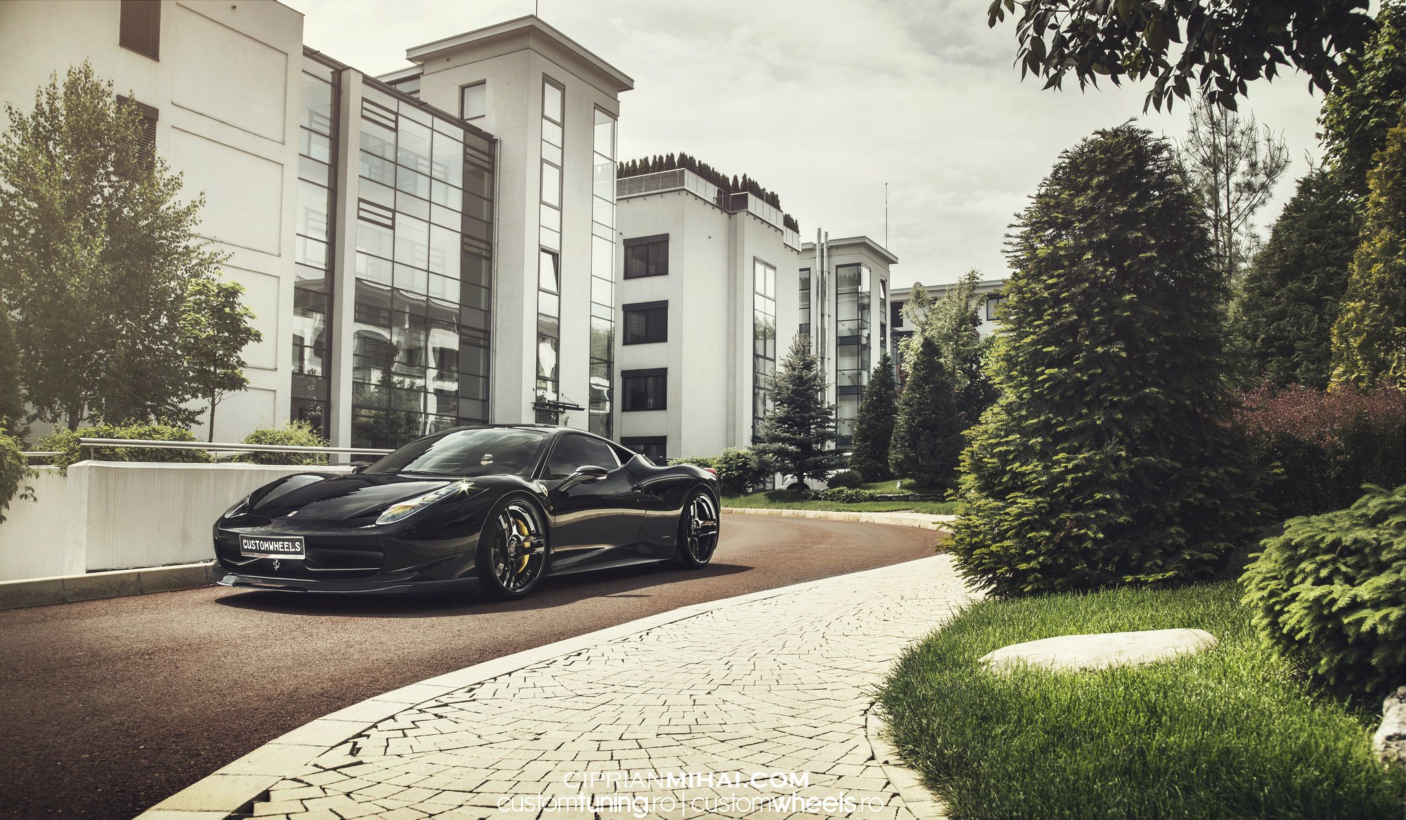 Custom Black Ferrari 458 Side Skirts - Photo by Ciprian Mihai