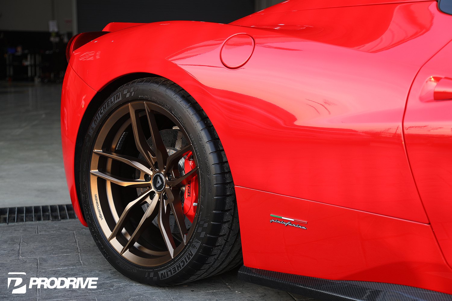 Custom Red Ferrari 458 on Michelin Tires  - Photo by Vorsteiner