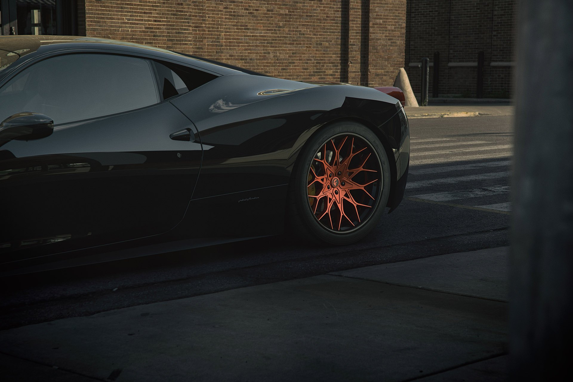 Matte Red Forgiato Wheels on Black Ferrari 458 - Photo by Forgiato