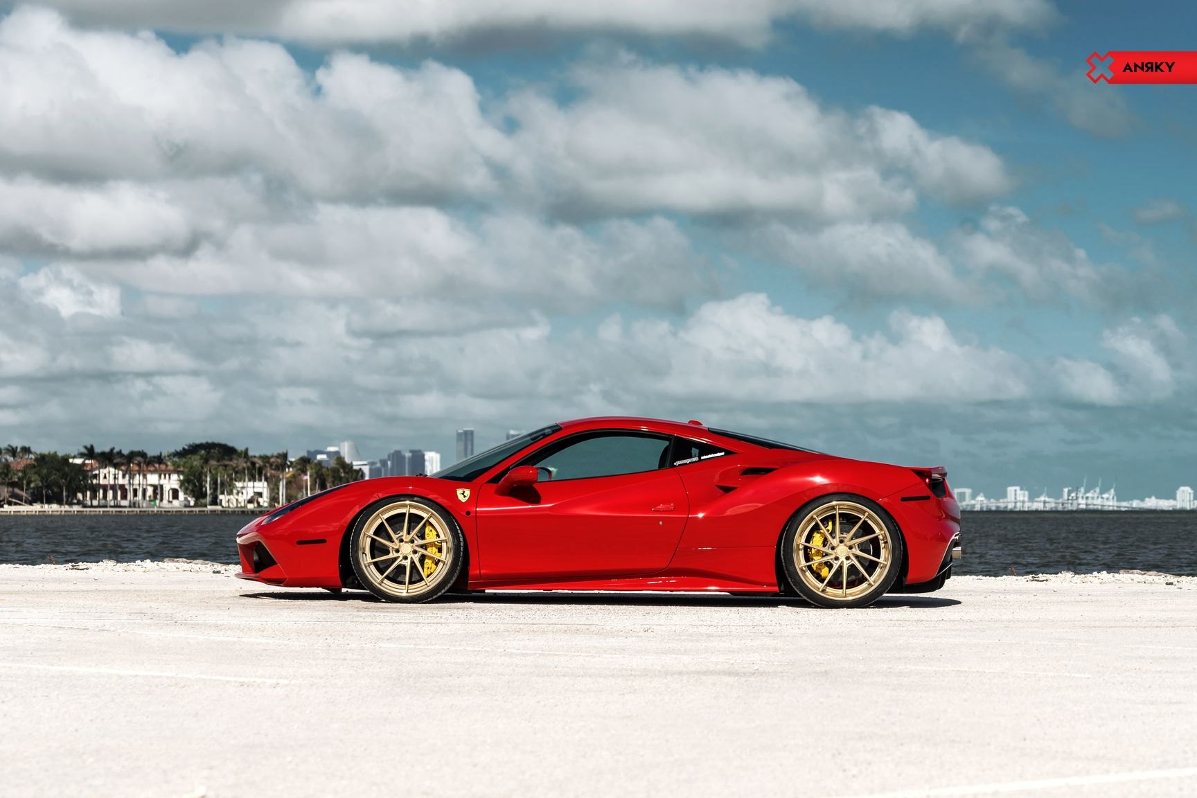 Custom Red Ferrari 488 Side Scoops - Photo by Anrky Wheels