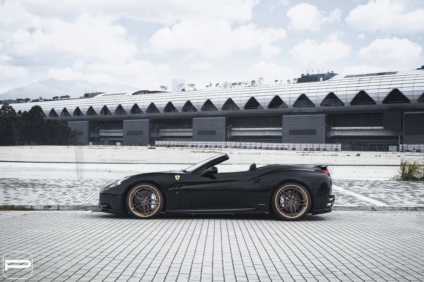 Black Convertible Ferrari California with Custom PUR Wheels - Photo by PUR Wheels