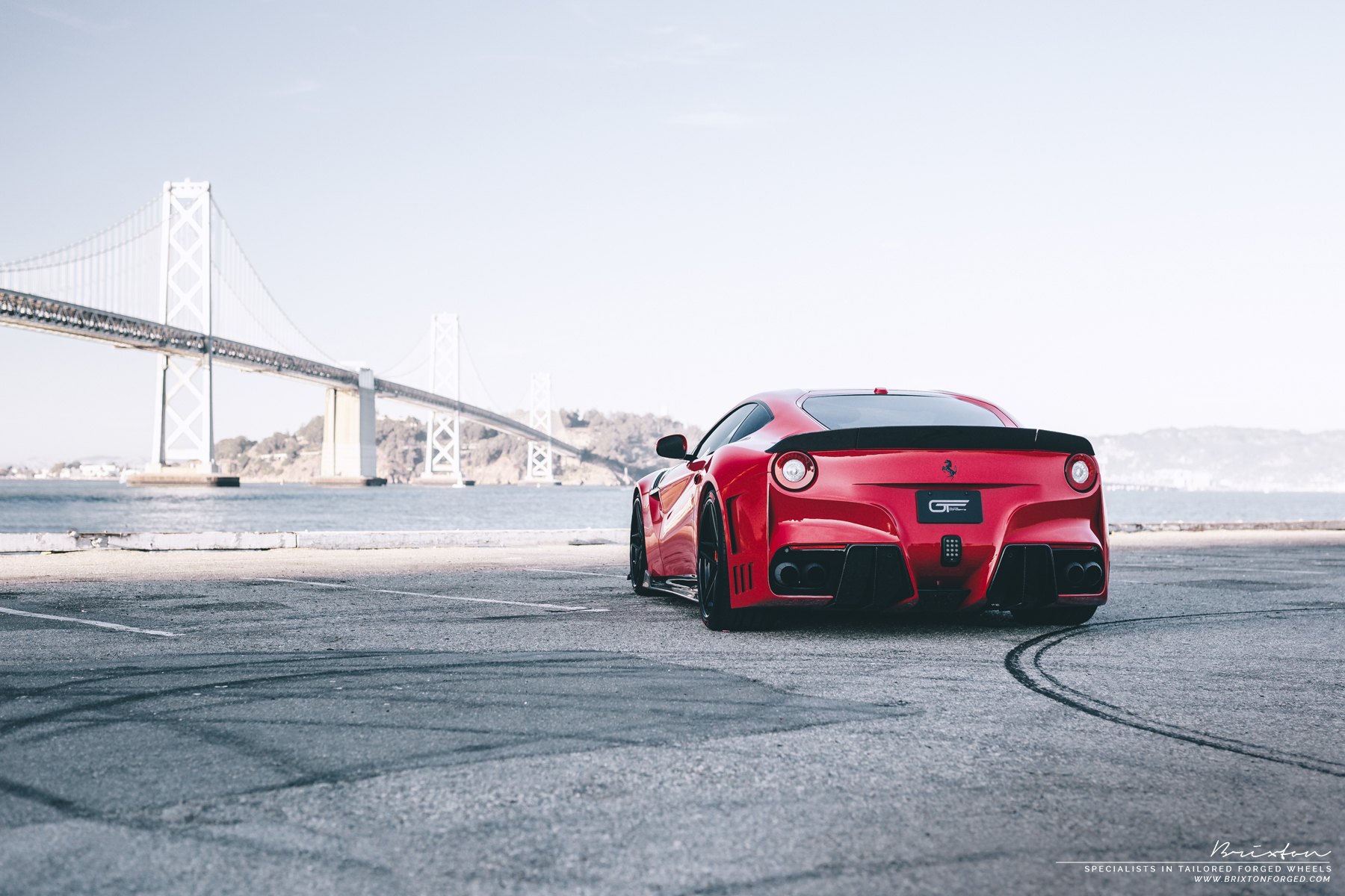 Custom Style Rear Spoiler on Red Ferrari F12 - Photo by Brixton Forged Wheels