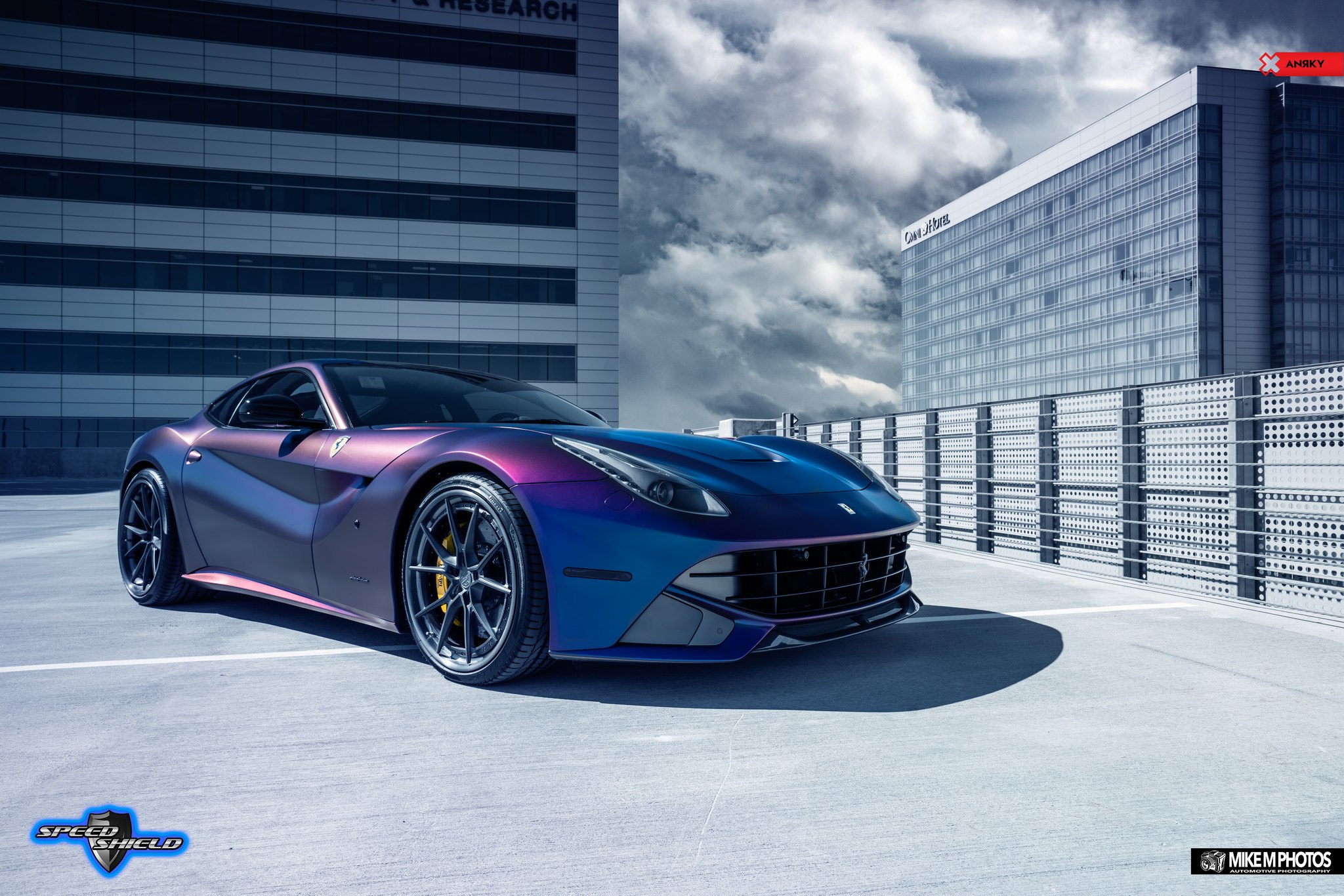 Chameleon Ferrari F12 with Aftermarket Front Bumper - Photo by ANRKY Wheels