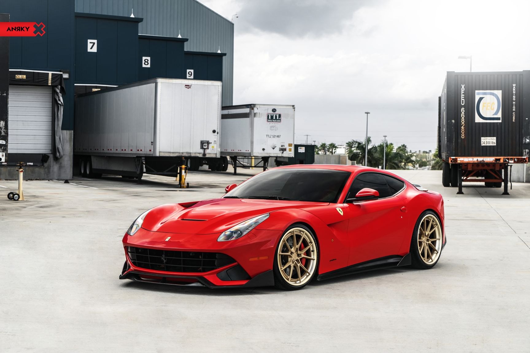 Crystal Clear LED Headlights on Red Ferrari F12 - Photo by Anrky Wheels