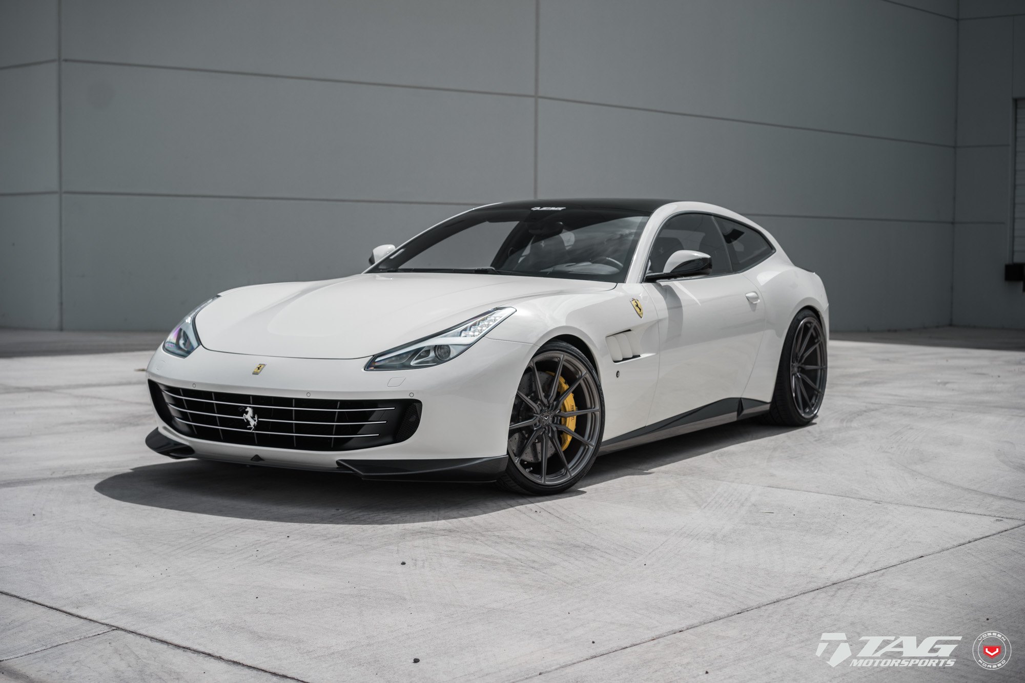 White Ferrari GTC4lusso with Aftermarket Front Bumper - Photo by Vossen