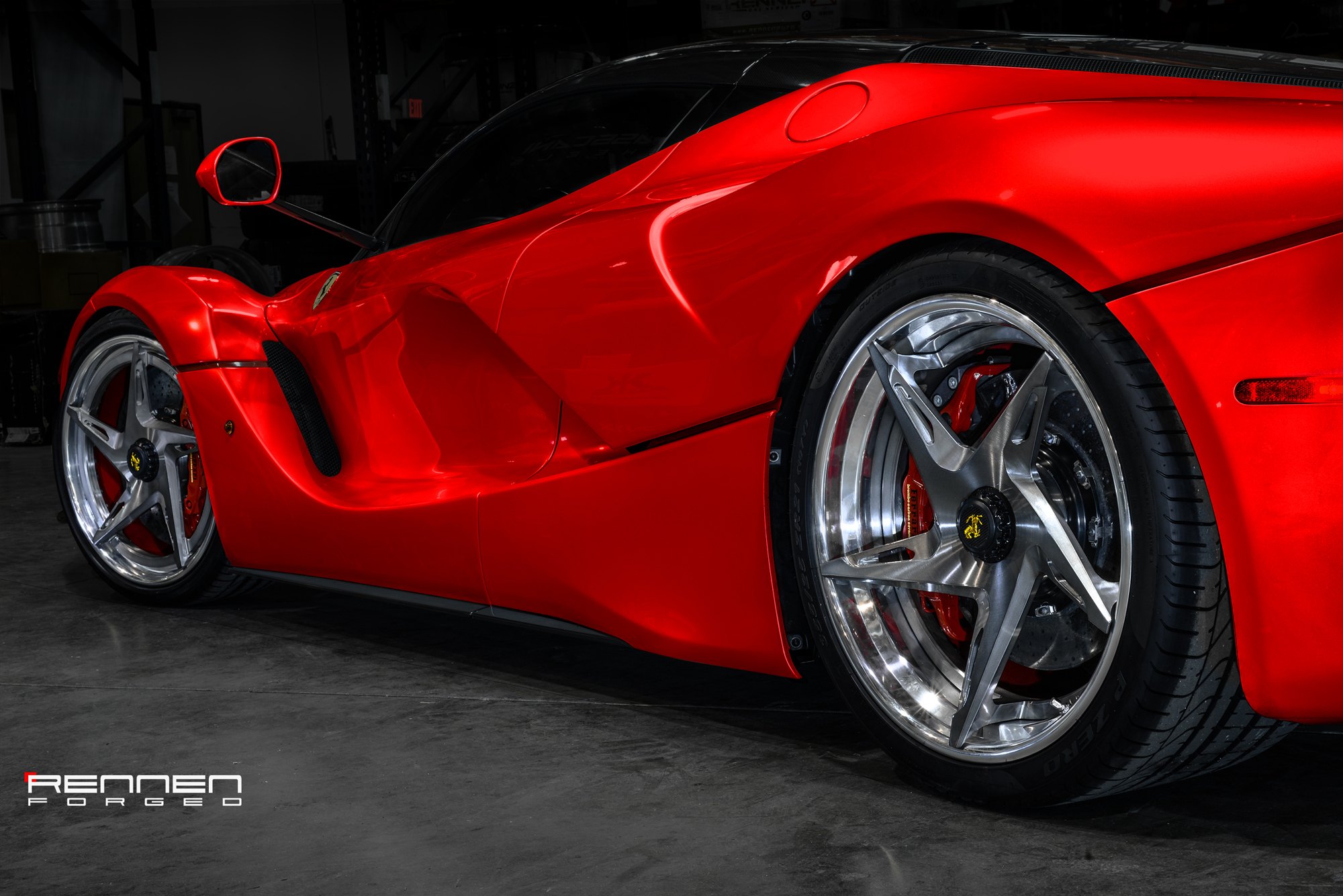 Custom Red Ferrari LaFerrari Side Scoops - Photo by Rennen International