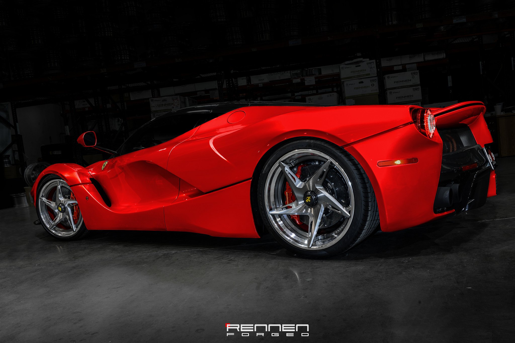 Red Ferrari LaFerrari with Forged Rennen Wheels - Photo by Rennen International