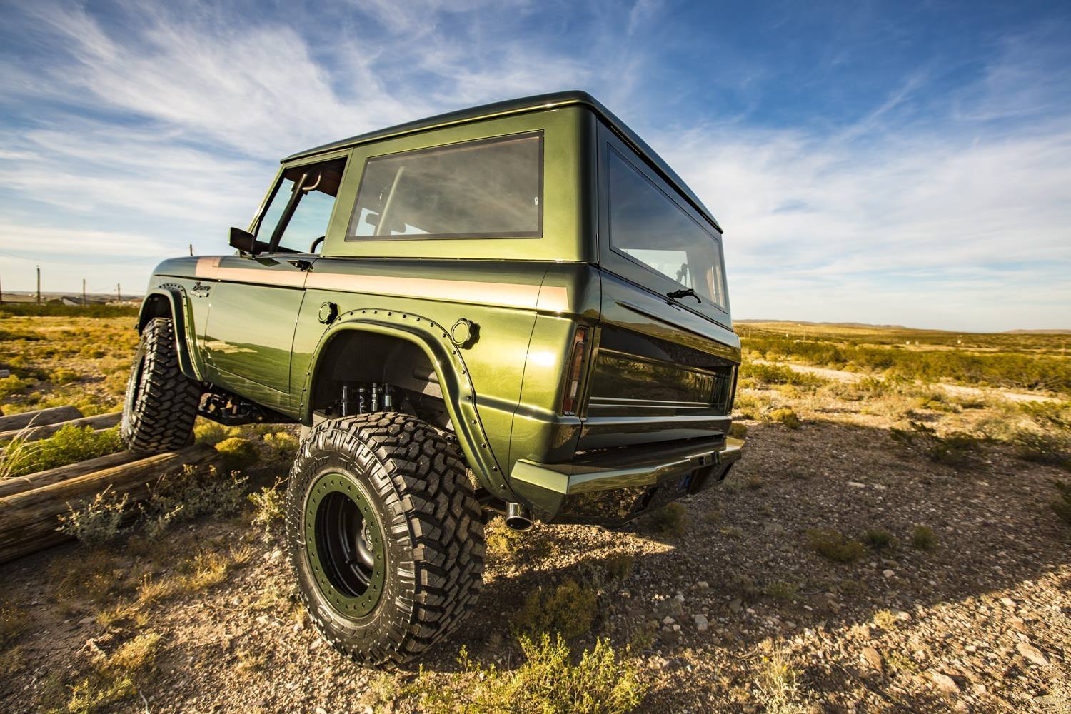 Nitto Grapper Tires on Green Lifted Ford Bronco - Photo by Roadster Shop