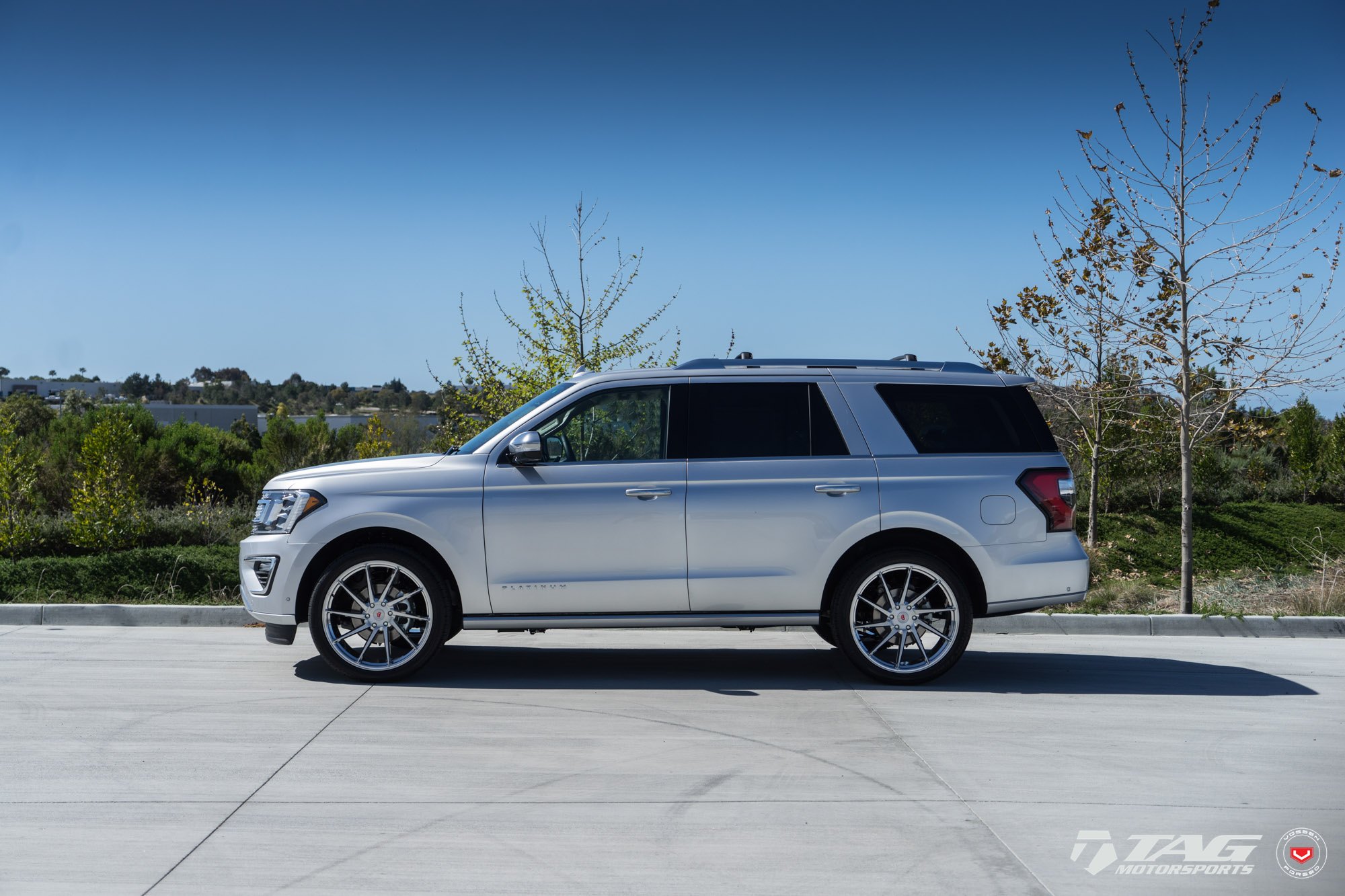 Chrome Forged Vossen Rims on Silver Ford Expedition - Photo by Vossen