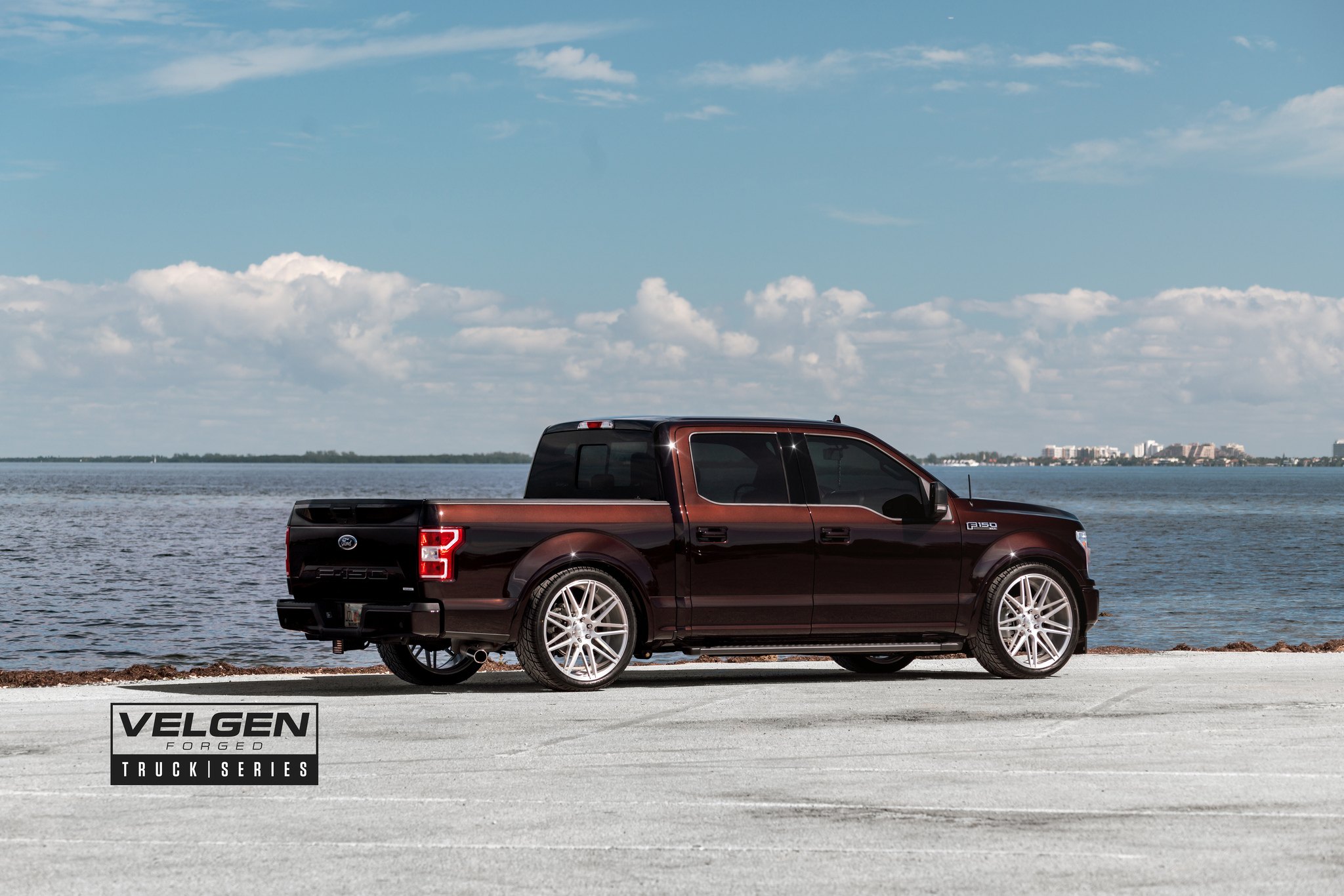 Brown Ford F-150 with Chrome Forged Velgen Wheels - Photo by Velgen Wheels