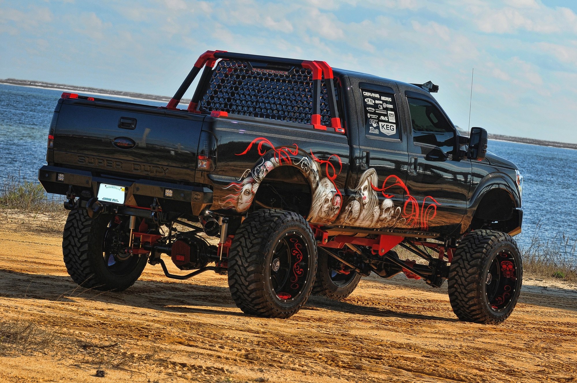 Lifted Ford F250 With Custom Grphics - Photo by Phil Gordon