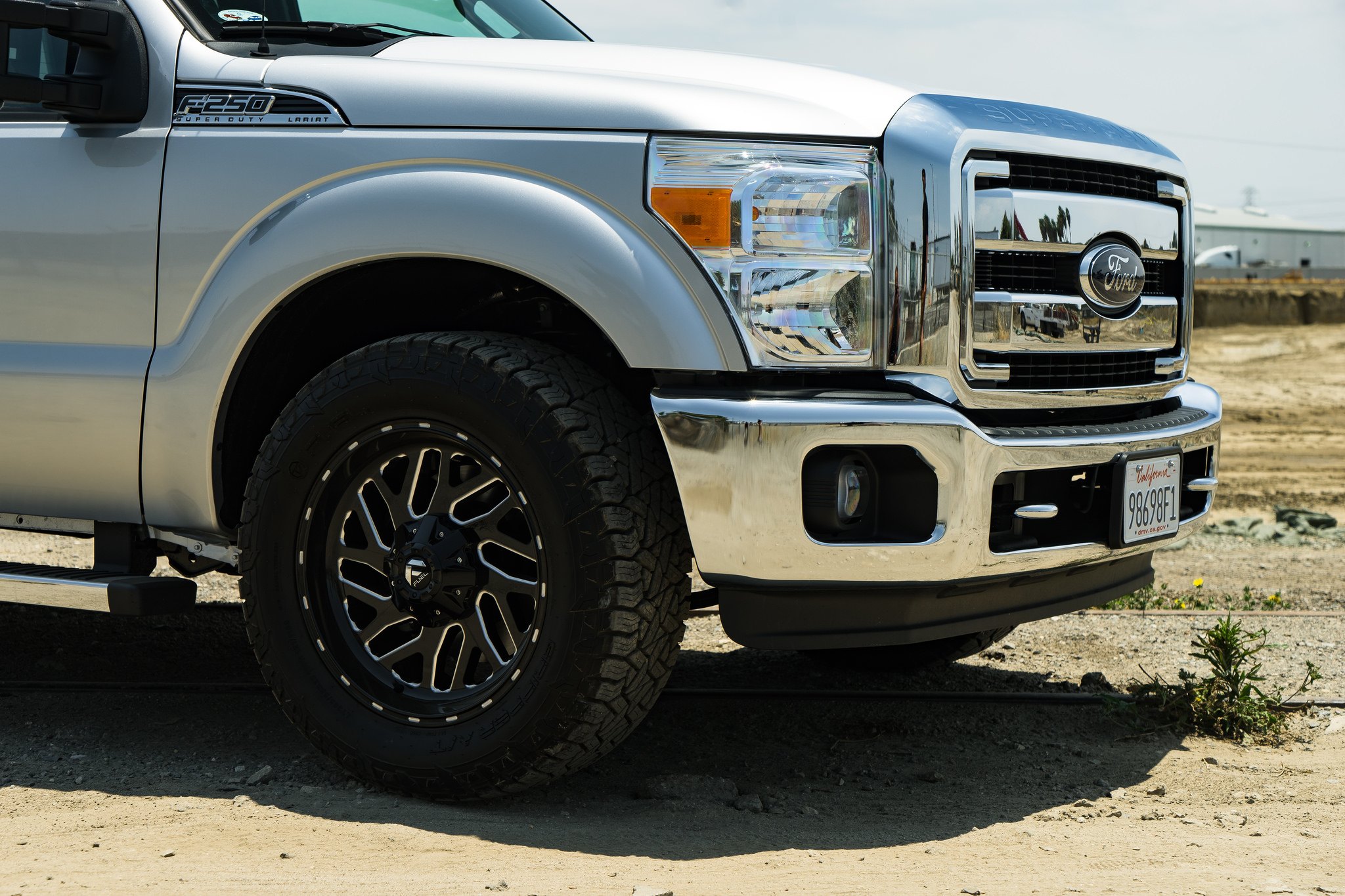 Chrome Front Bumper on Silver Ford F-250 - Photo by Fuel Offroad