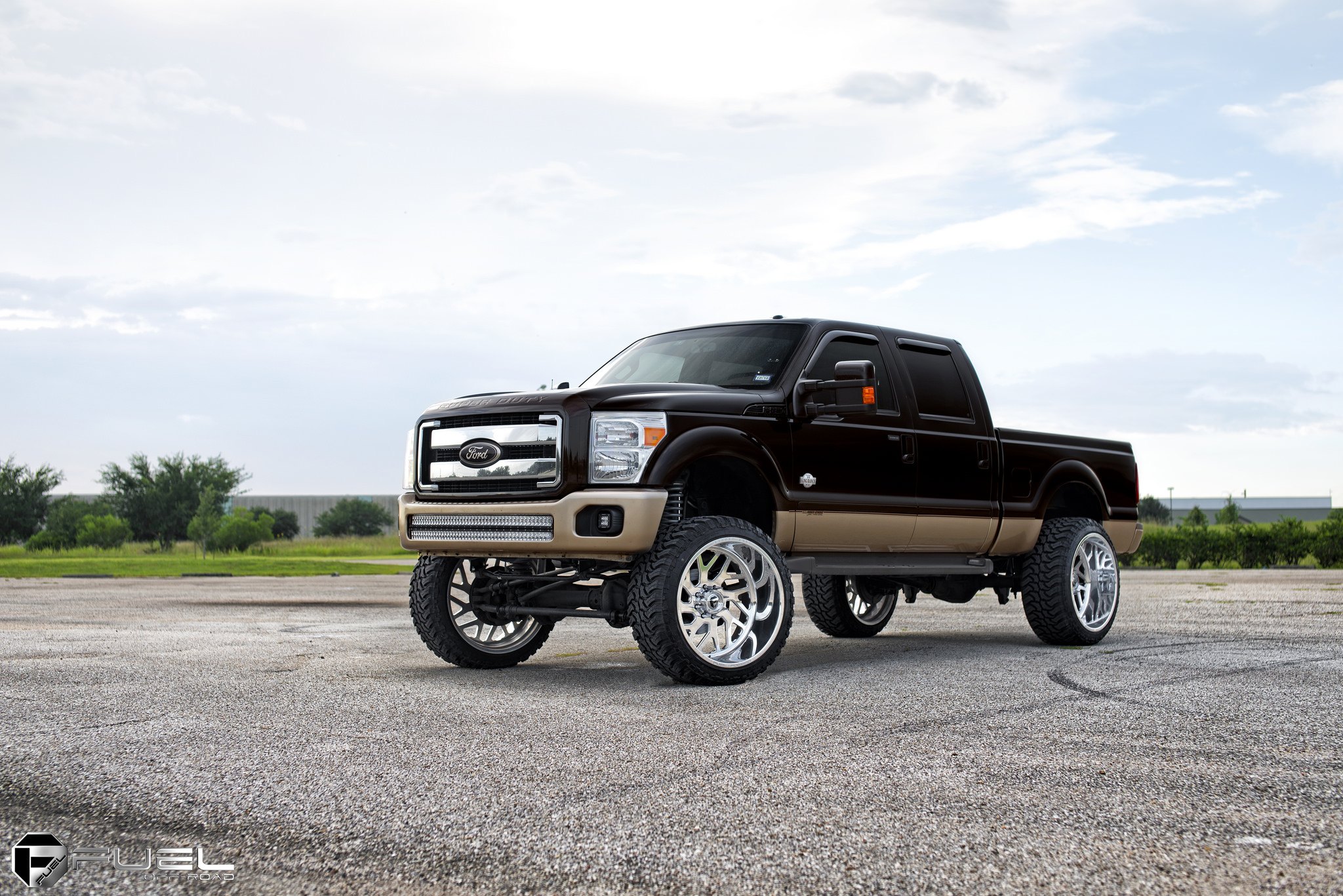 Black Ford F-250 Super Duty with Chrome Grille - Photo by Fuel Offroad