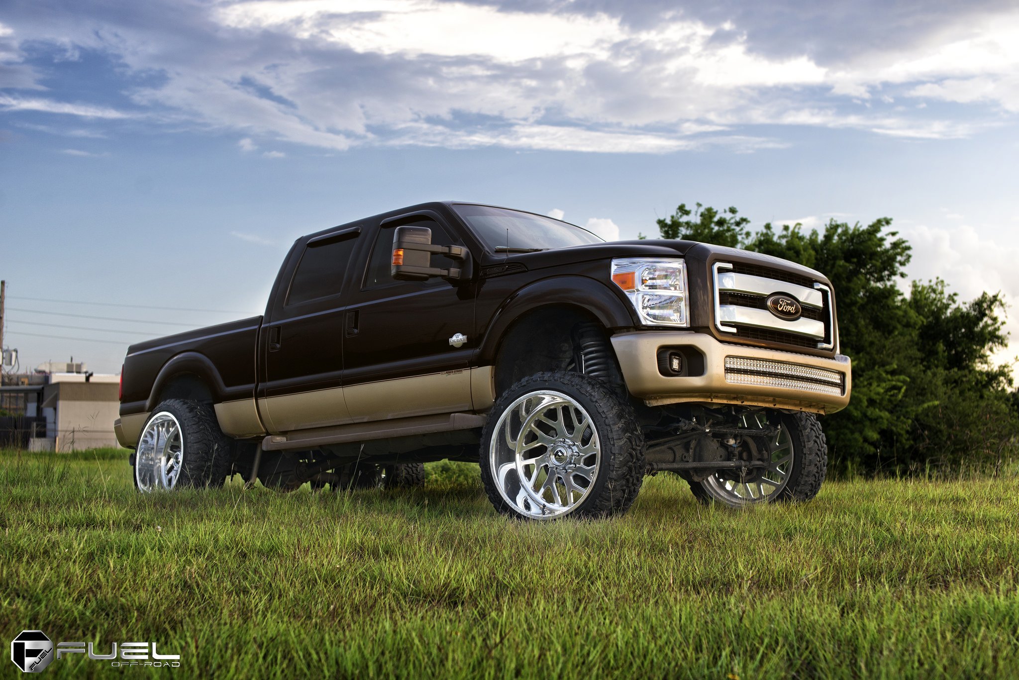 Black Ford F-250 with Polished 26 Inch Fuel Offroad Wheels - Photo by Fuel Offroad